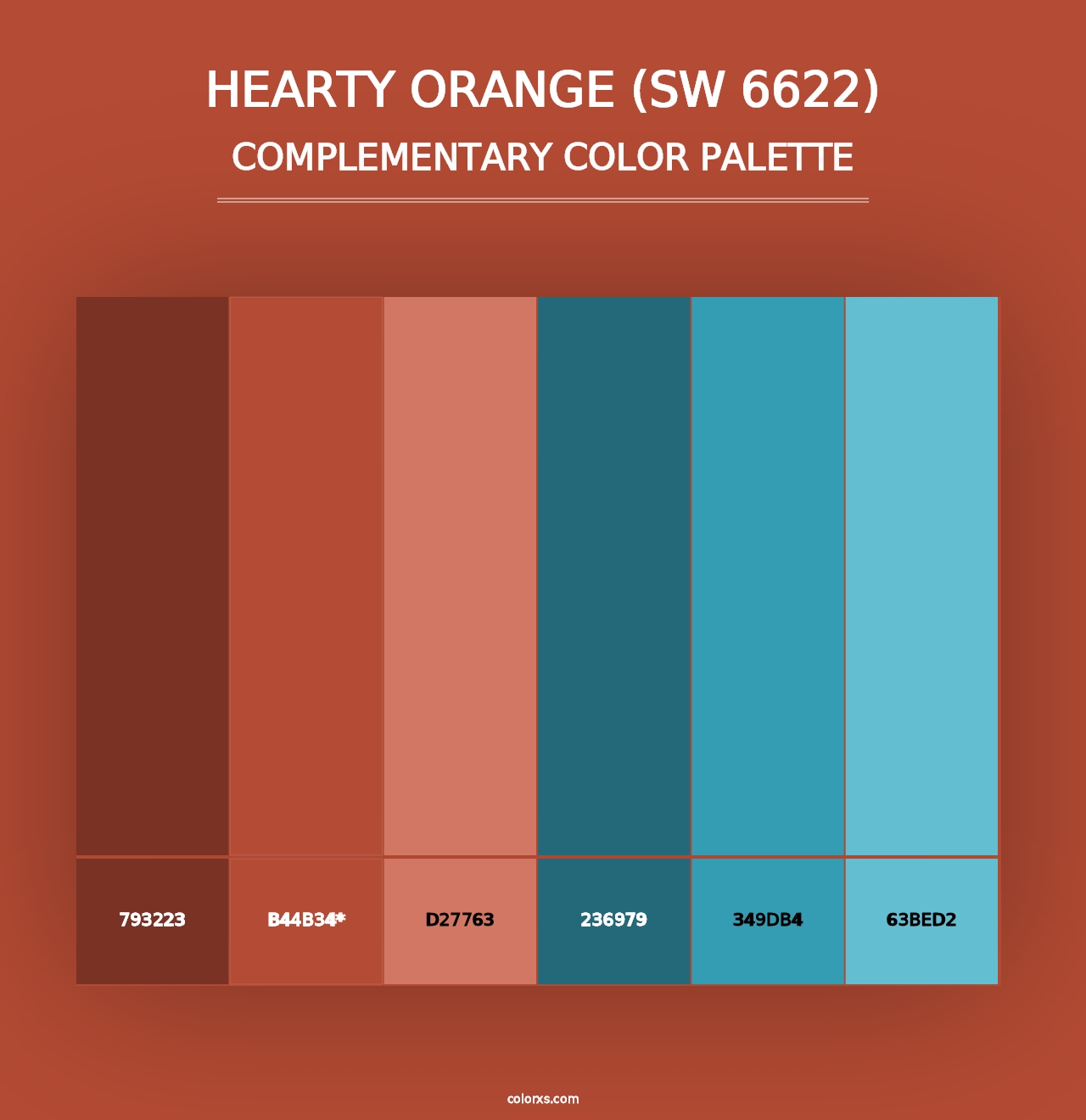 Hearty Orange (SW 6622) - Complementary Color Palette