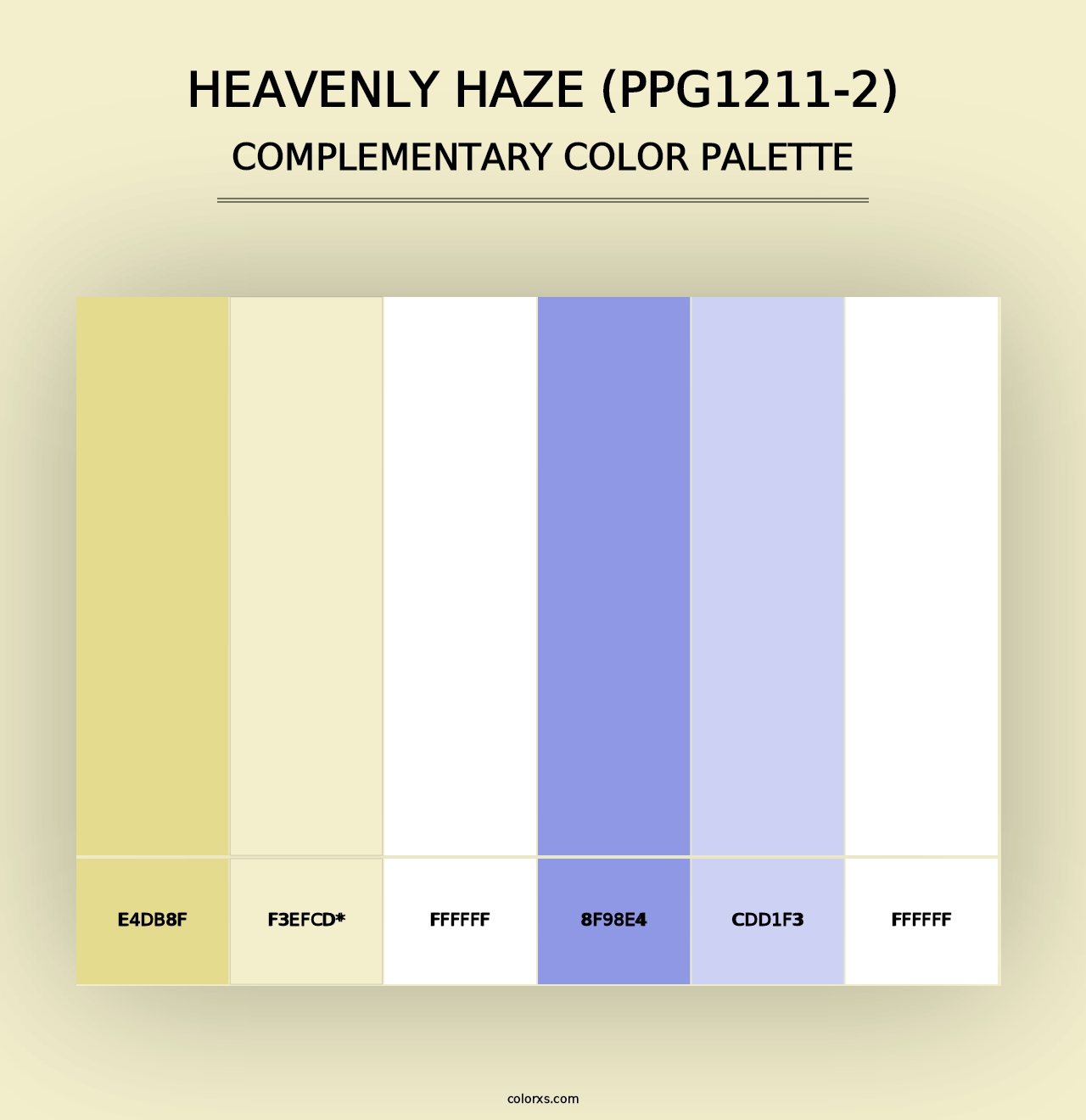 Heavenly Haze (PPG1211-2) - Complementary Color Palette