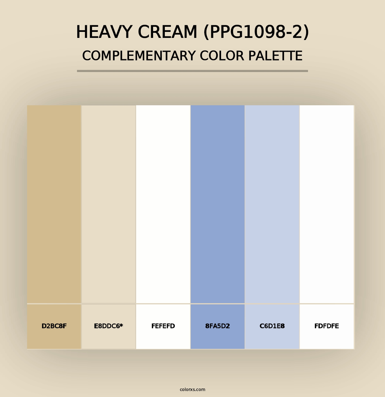 Heavy Cream (PPG1098-2) - Complementary Color Palette