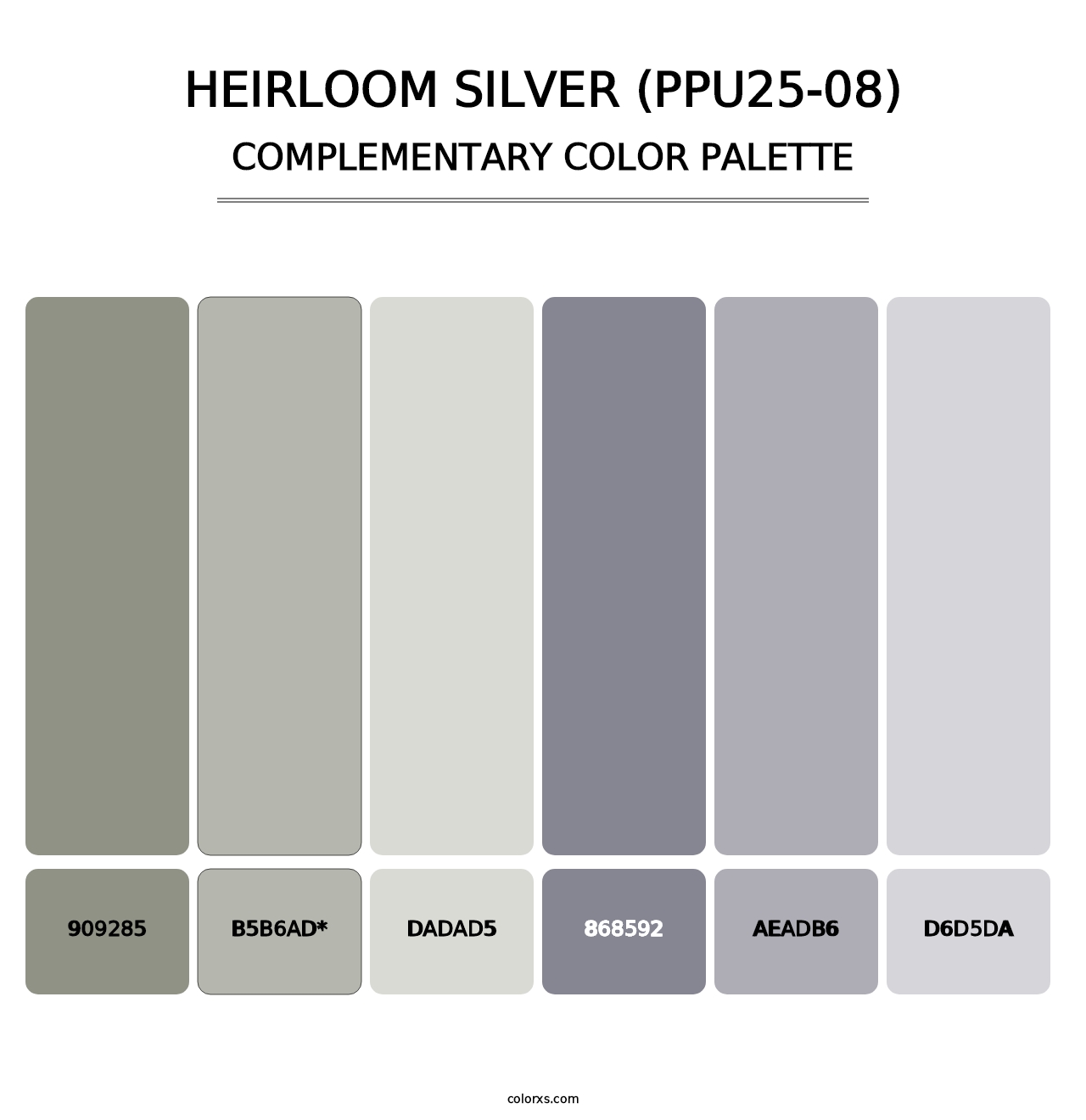 Heirloom Silver (PPU25-08) - Complementary Color Palette