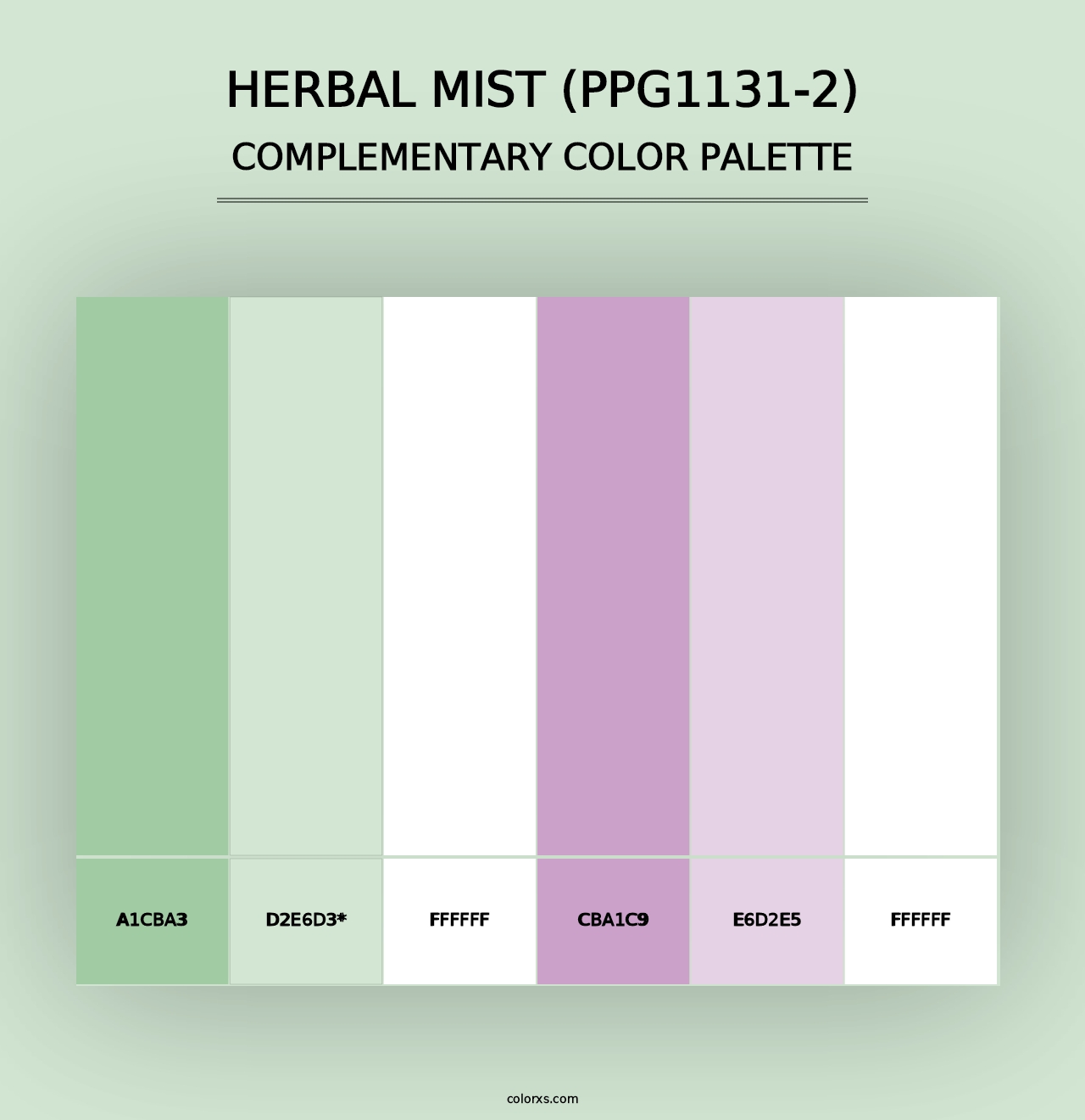 Herbal Mist (PPG1131-2) - Complementary Color Palette