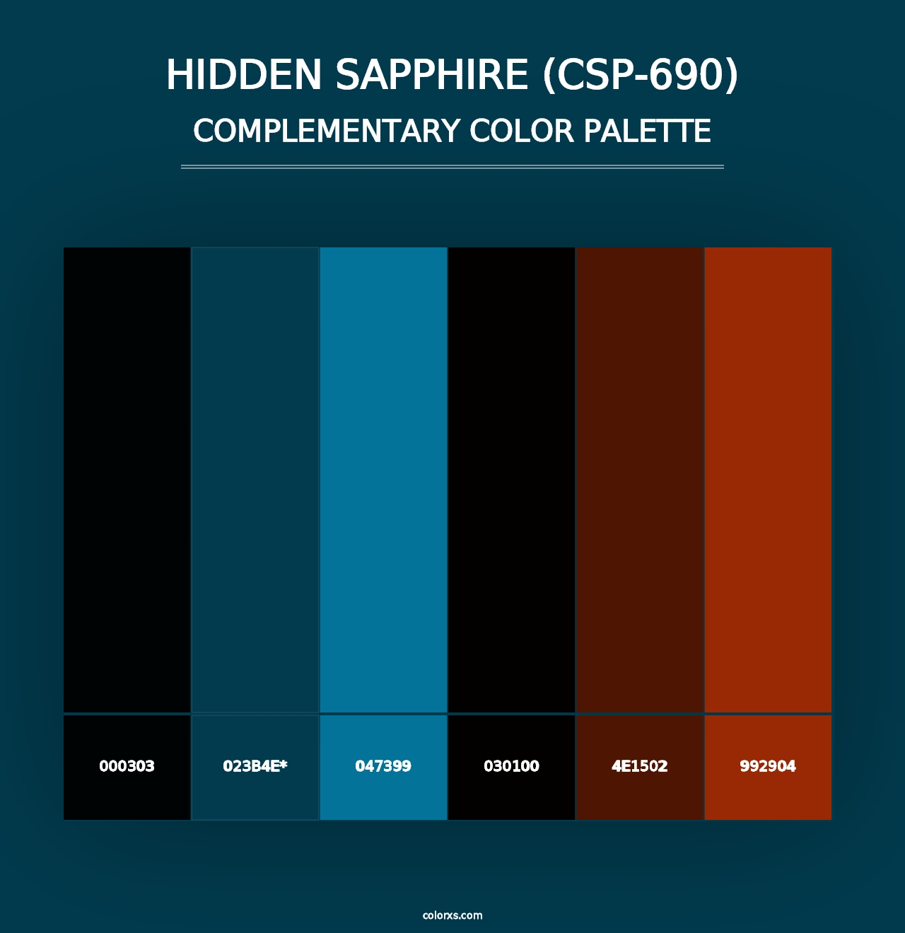 Hidden Sapphire (CSP-690) - Complementary Color Palette