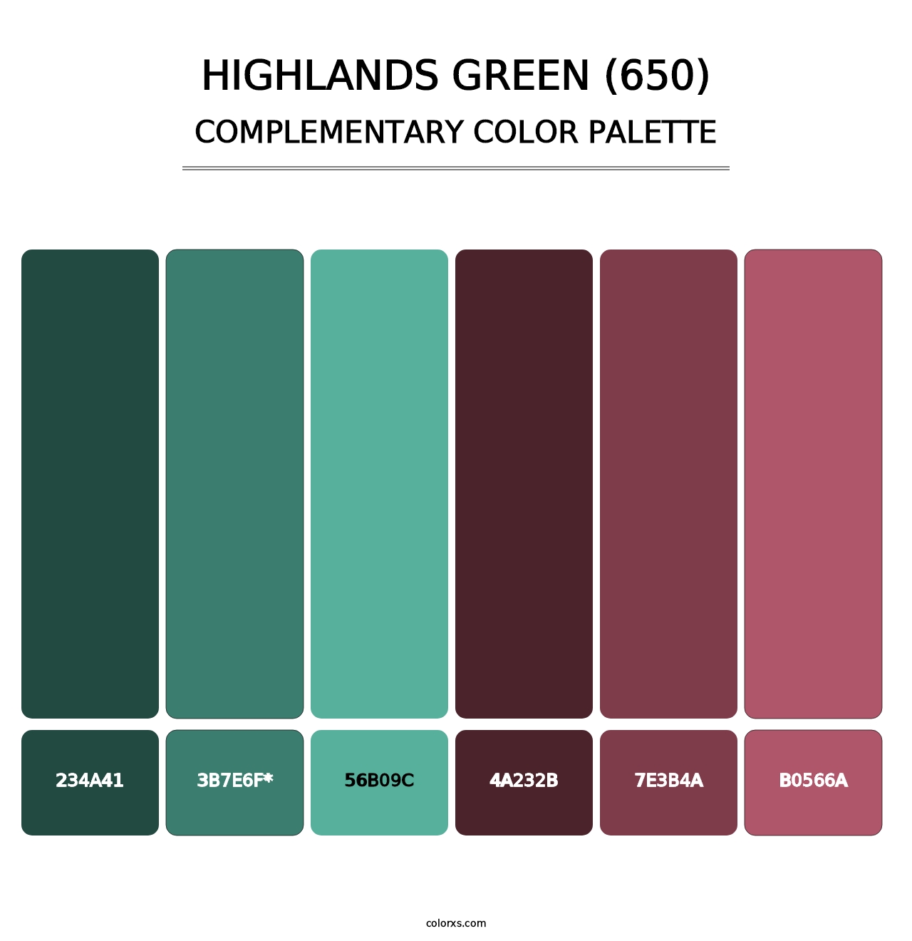 Highlands Green (650) - Complementary Color Palette