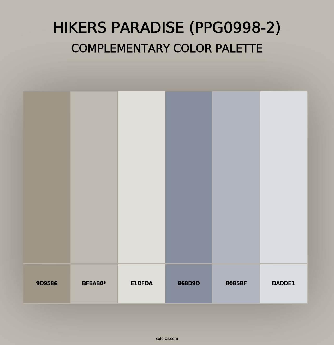 Hikers Paradise (PPG0998-2) - Complementary Color Palette