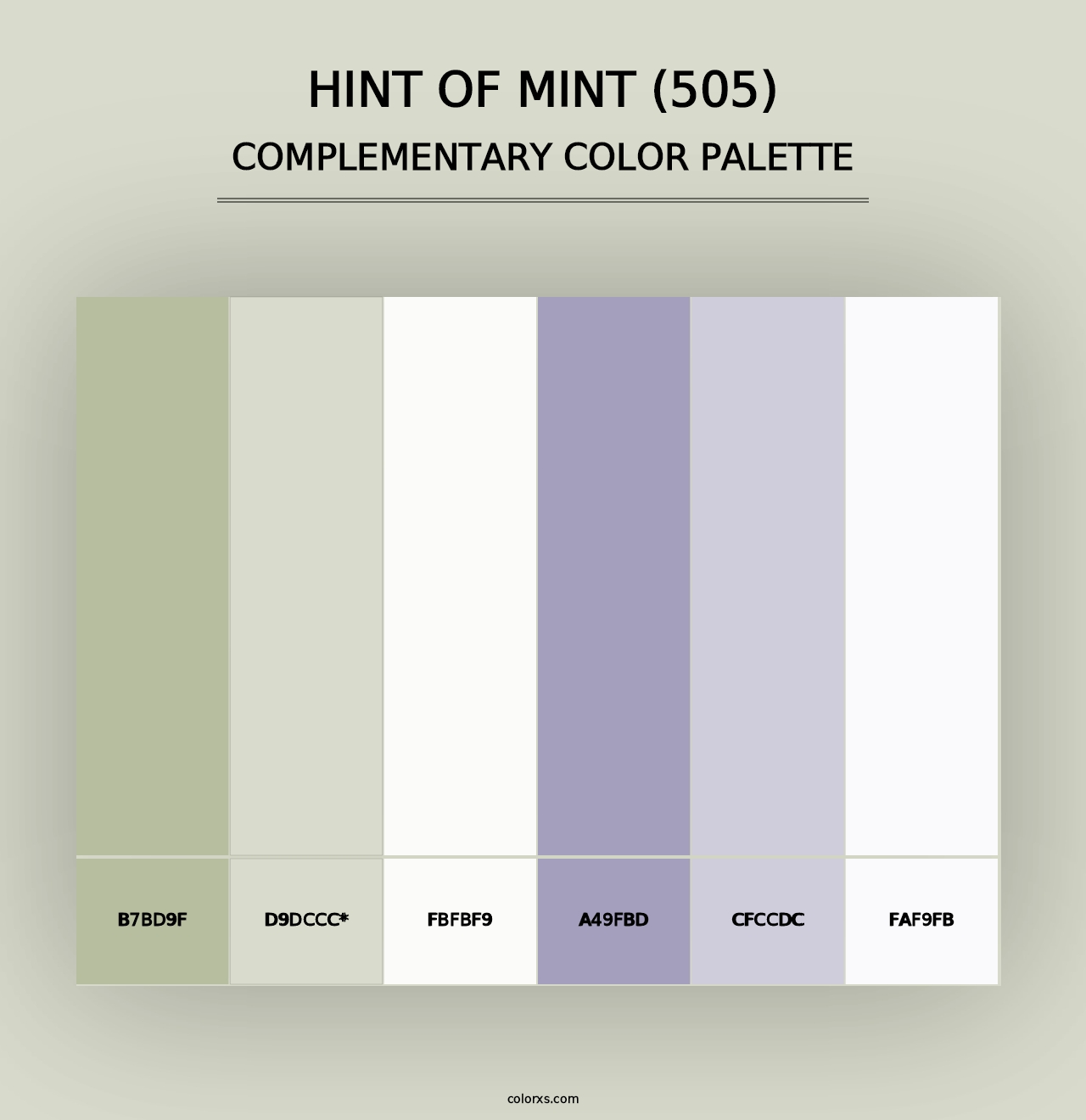 Hint of Mint (505) - Complementary Color Palette