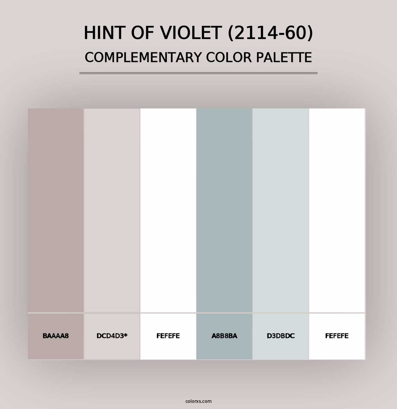 Hint of Violet (2114-60) - Complementary Color Palette