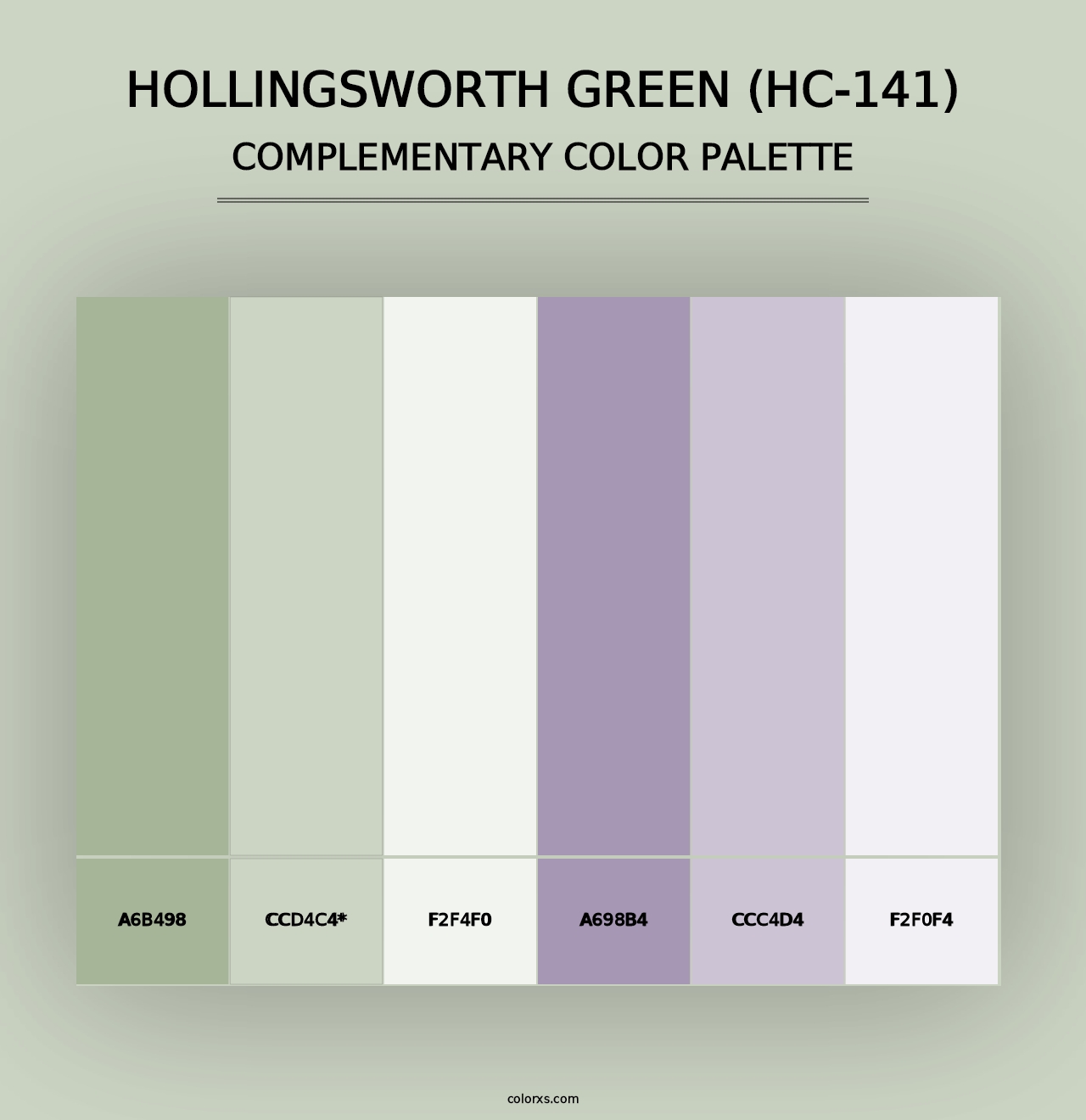 Hollingsworth Green (HC-141) - Complementary Color Palette