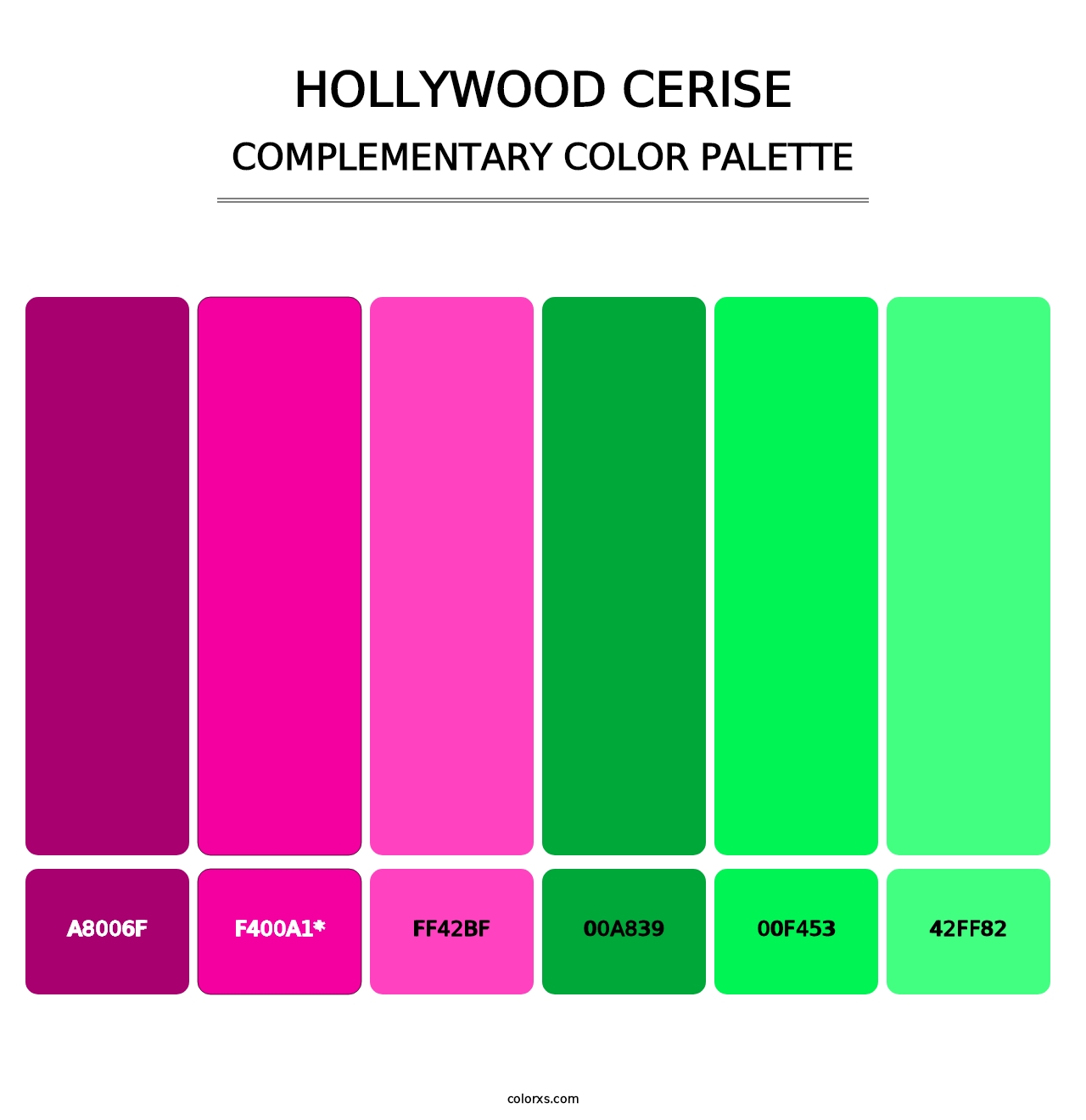 Hollywood Cerise - Complementary Color Palette