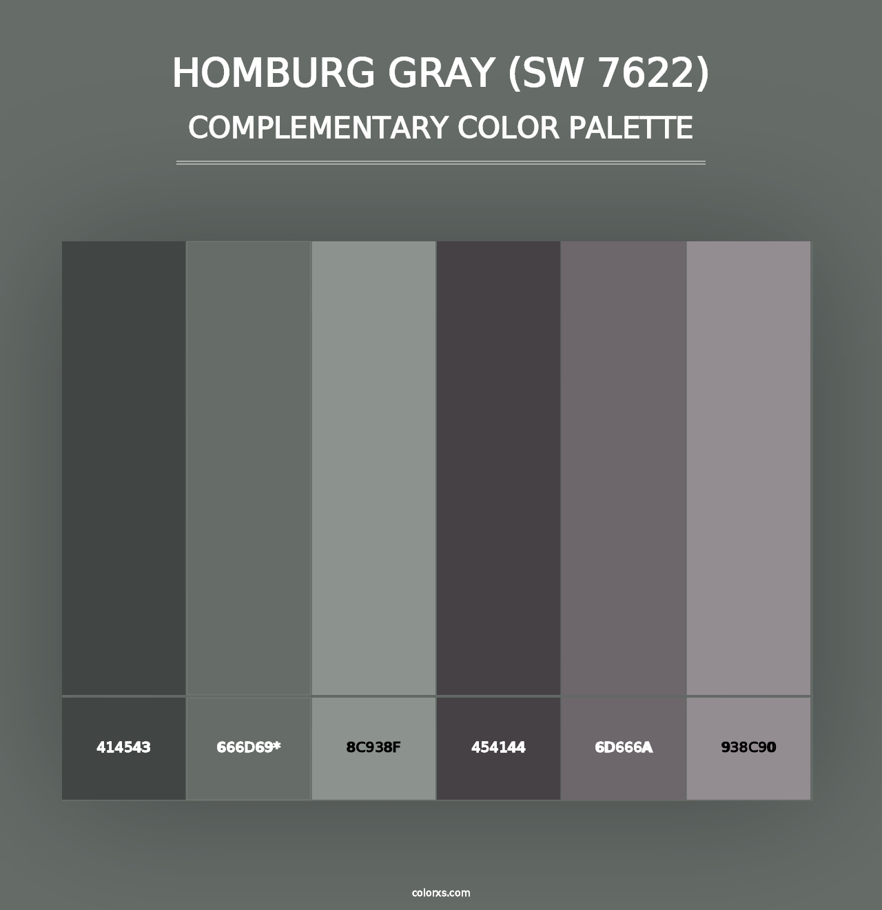 Homburg Gray (SW 7622) - Complementary Color Palette