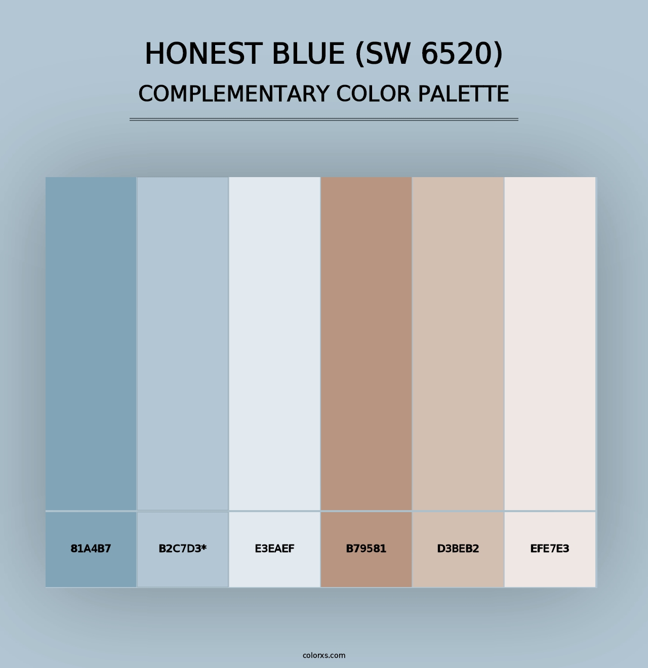 Honest Blue (SW 6520) - Complementary Color Palette