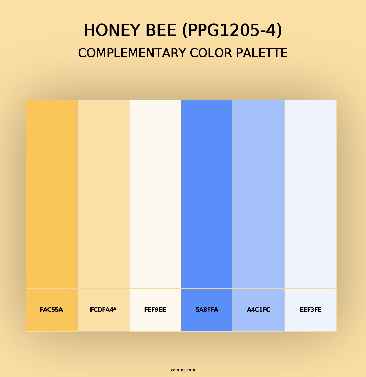 Honey Bee (PPG1205-4) - Complementary Color Palette