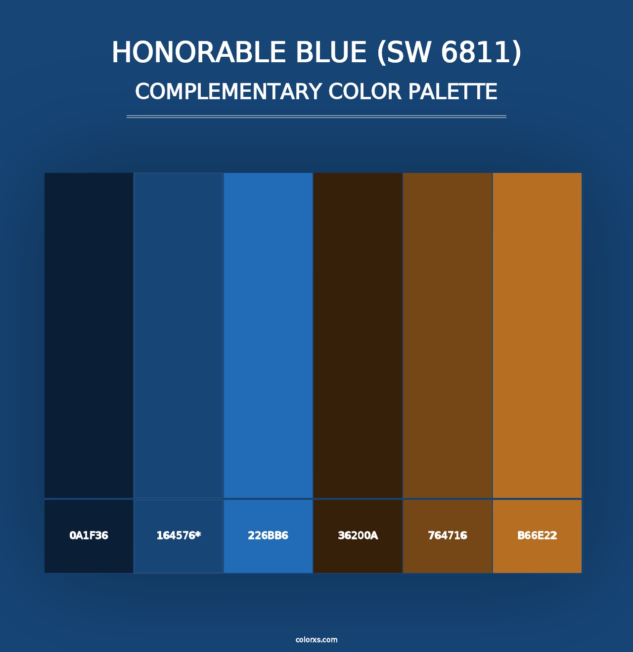 Honorable Blue (SW 6811) - Complementary Color Palette