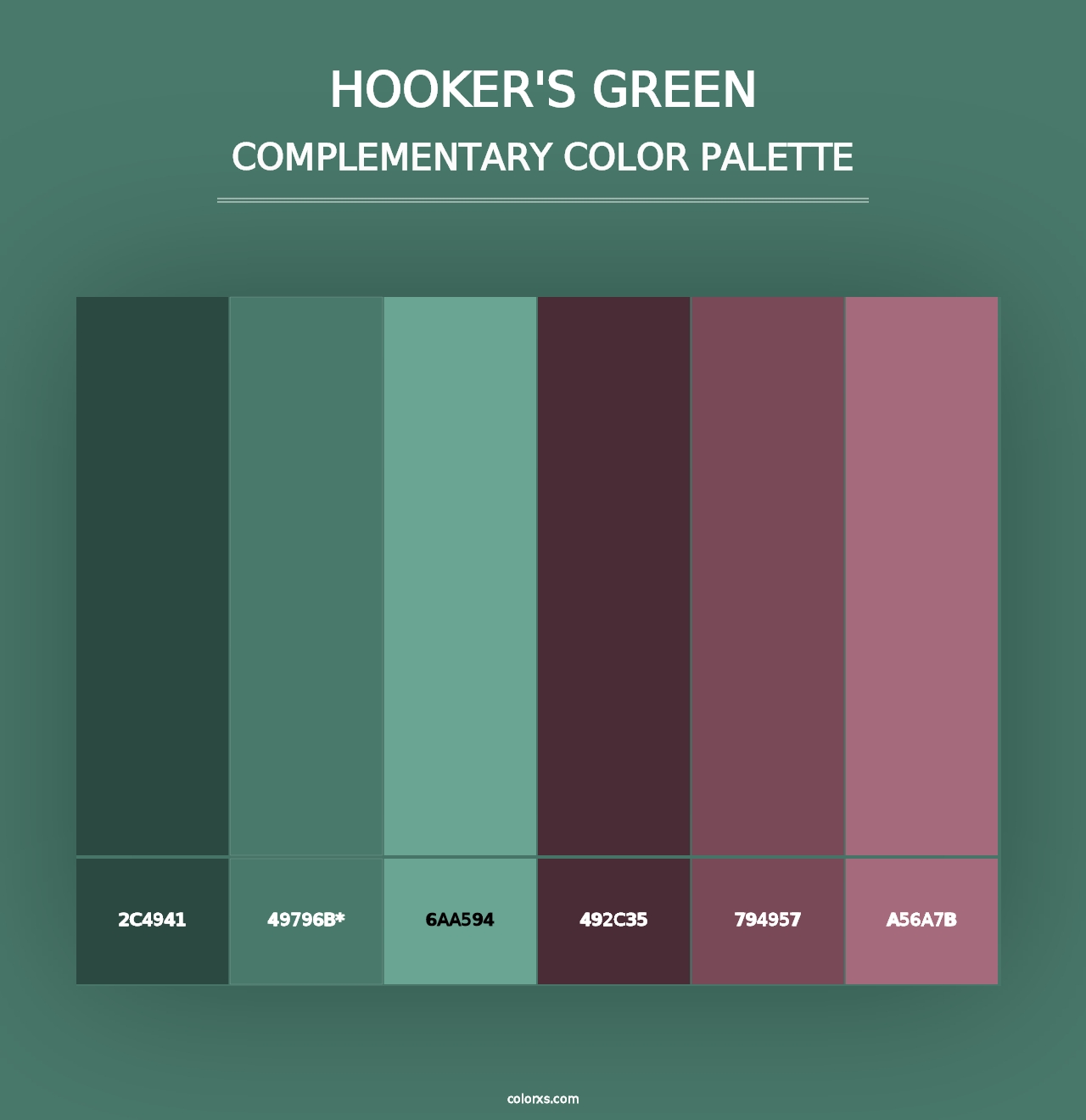 Hooker's Green - Complementary Color Palette