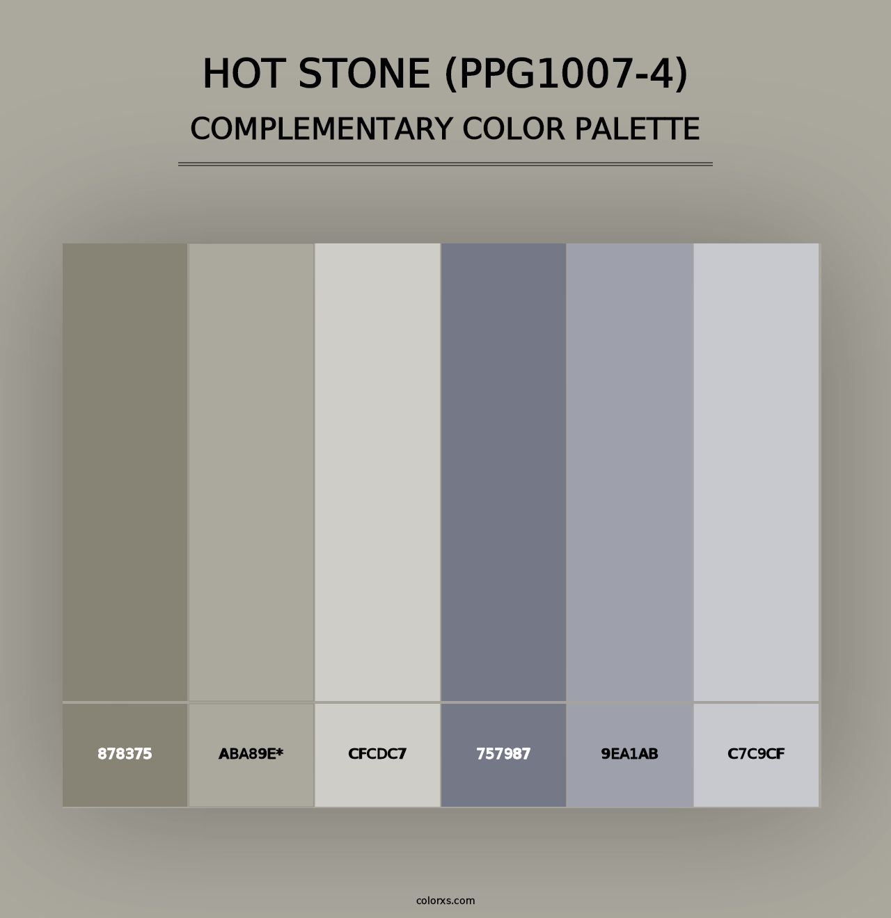 Hot Stone (PPG1007-4) - Complementary Color Palette