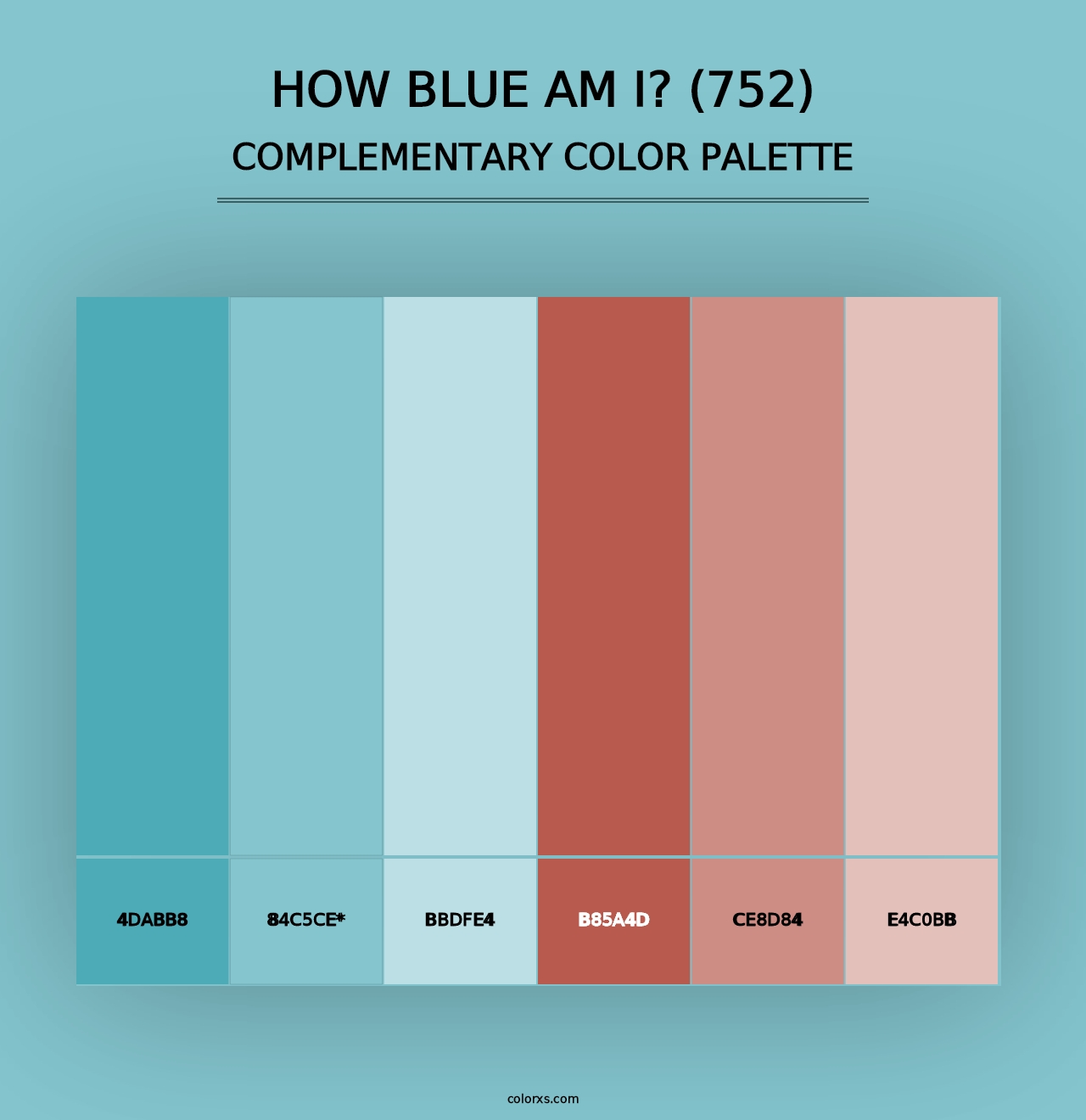 How Blue Am I? (752) - Complementary Color Palette