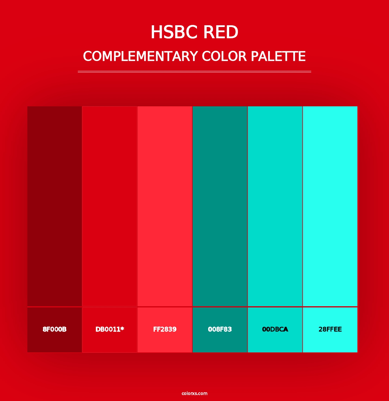 HSBC Red - Complementary Color Palette