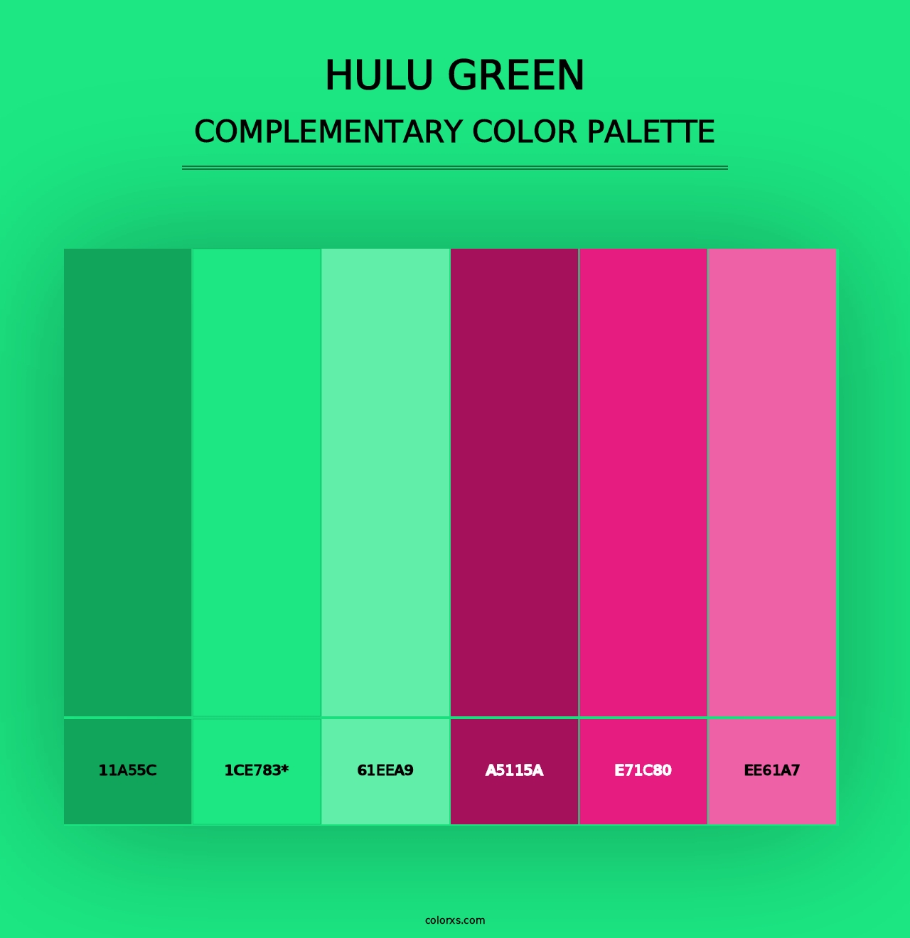 Hulu Green - Complementary Color Palette