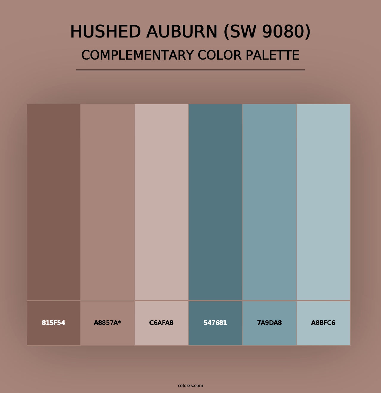 Hushed Auburn (SW 9080) - Complementary Color Palette