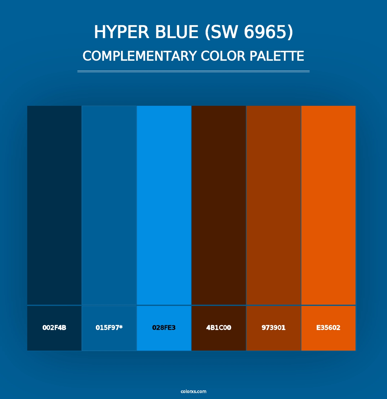 Hyper Blue (SW 6965) - Complementary Color Palette