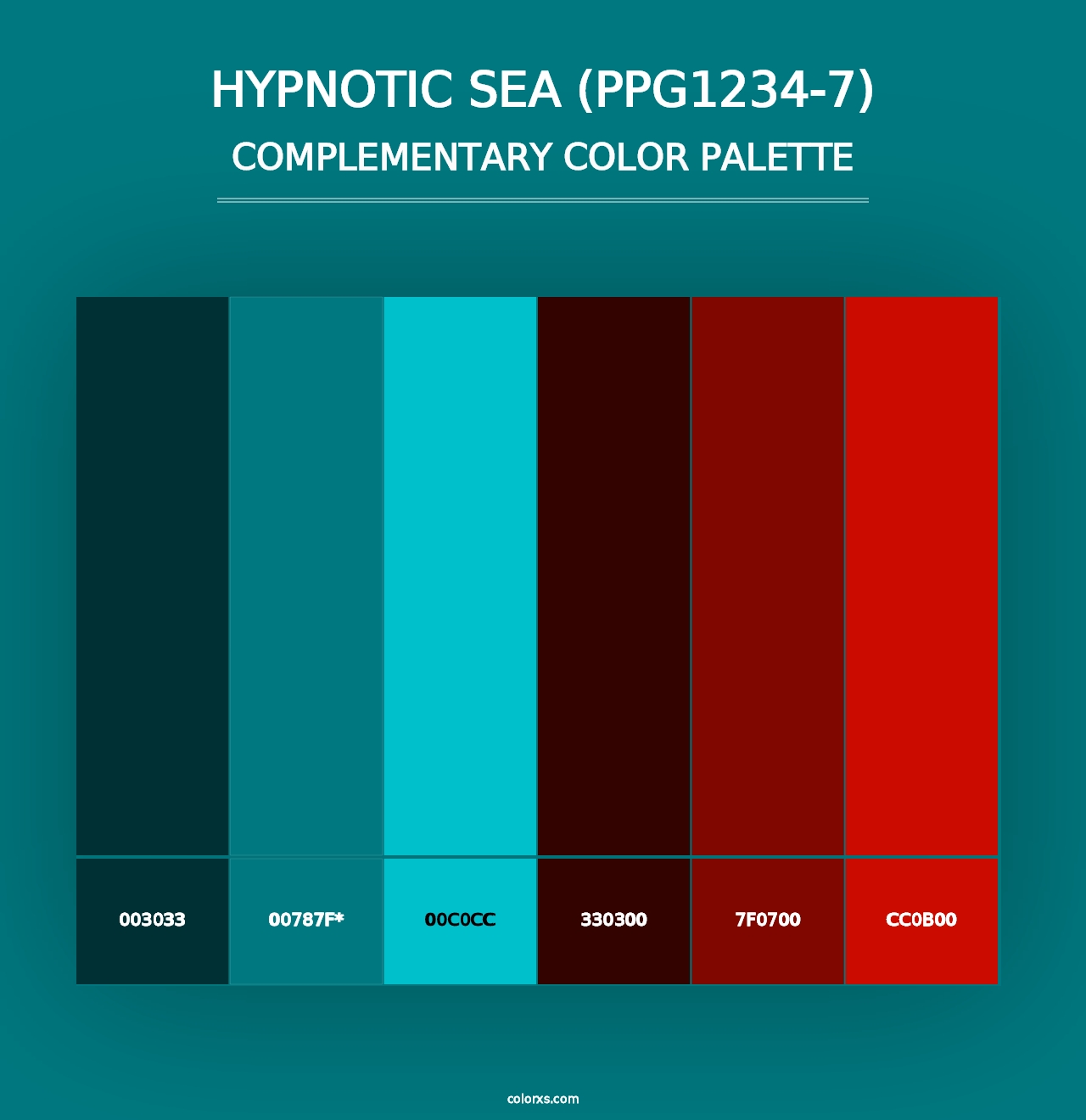 Hypnotic Sea (PPG1234-7) - Complementary Color Palette