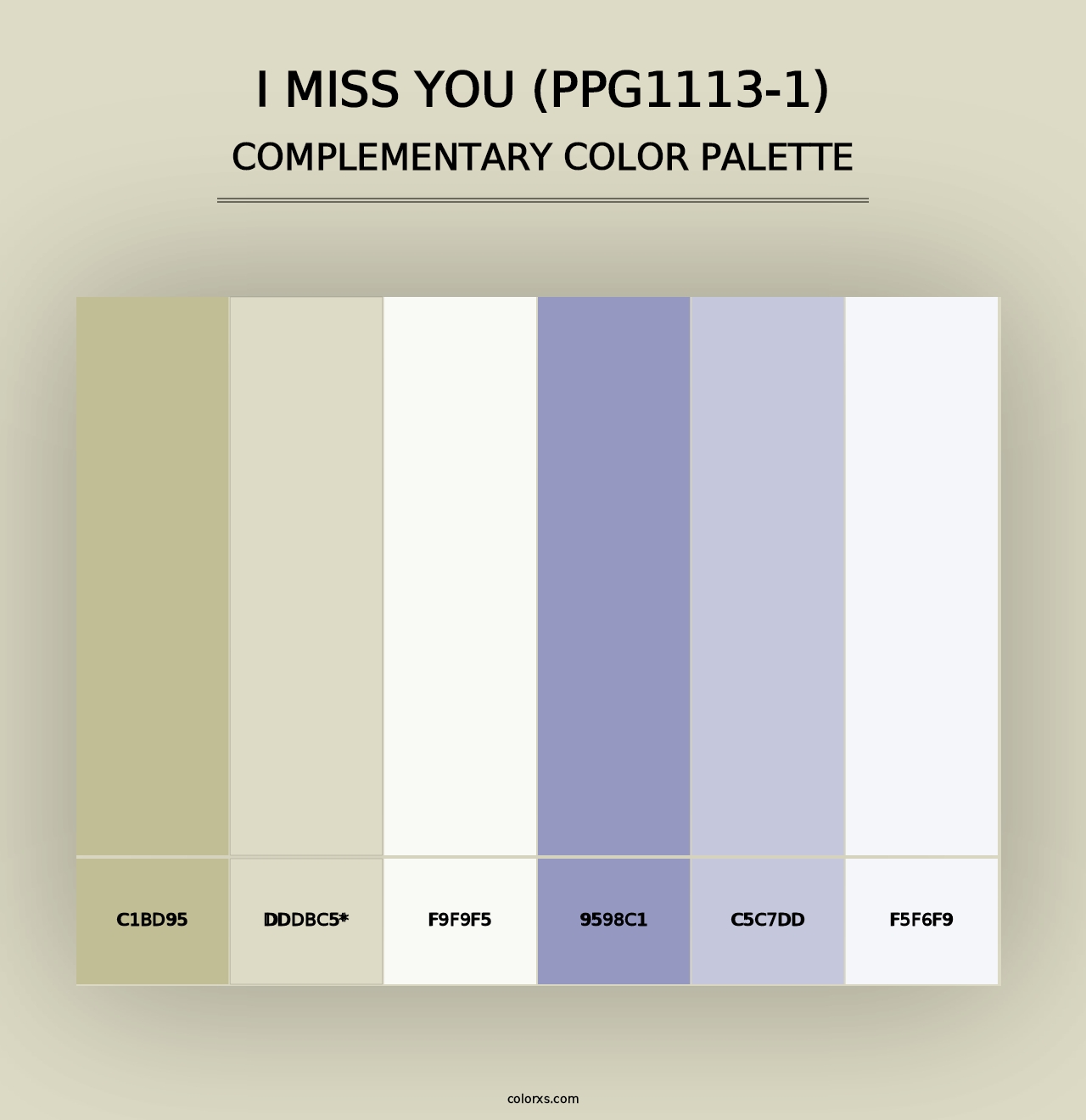 I Miss You (PPG1113-1) - Complementary Color Palette