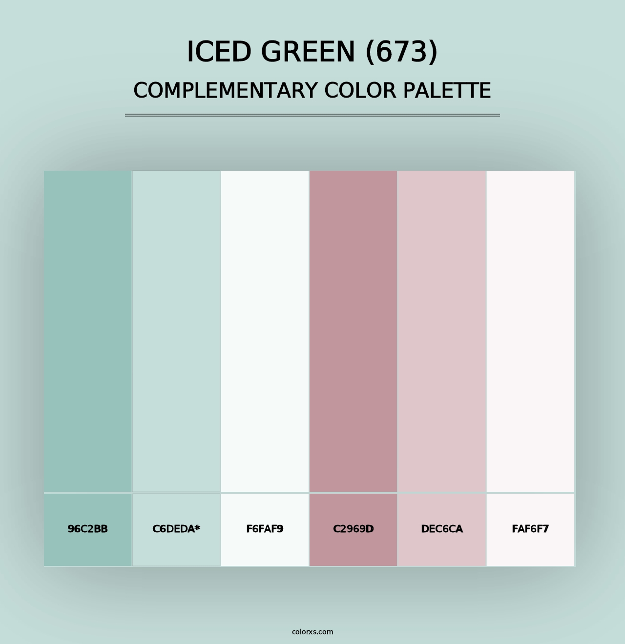 Iced Green (673) - Complementary Color Palette