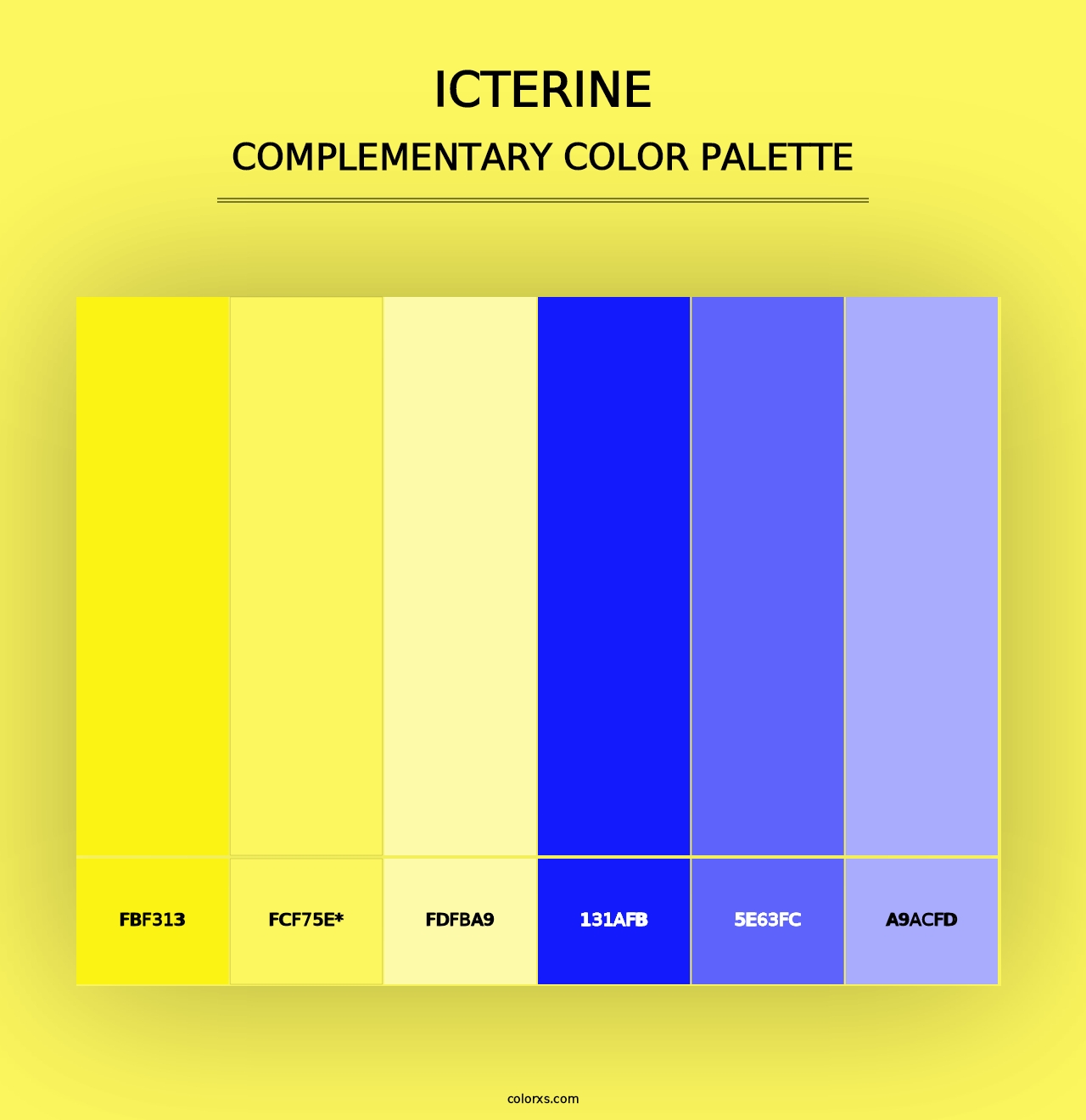 Icterine - Complementary Color Palette