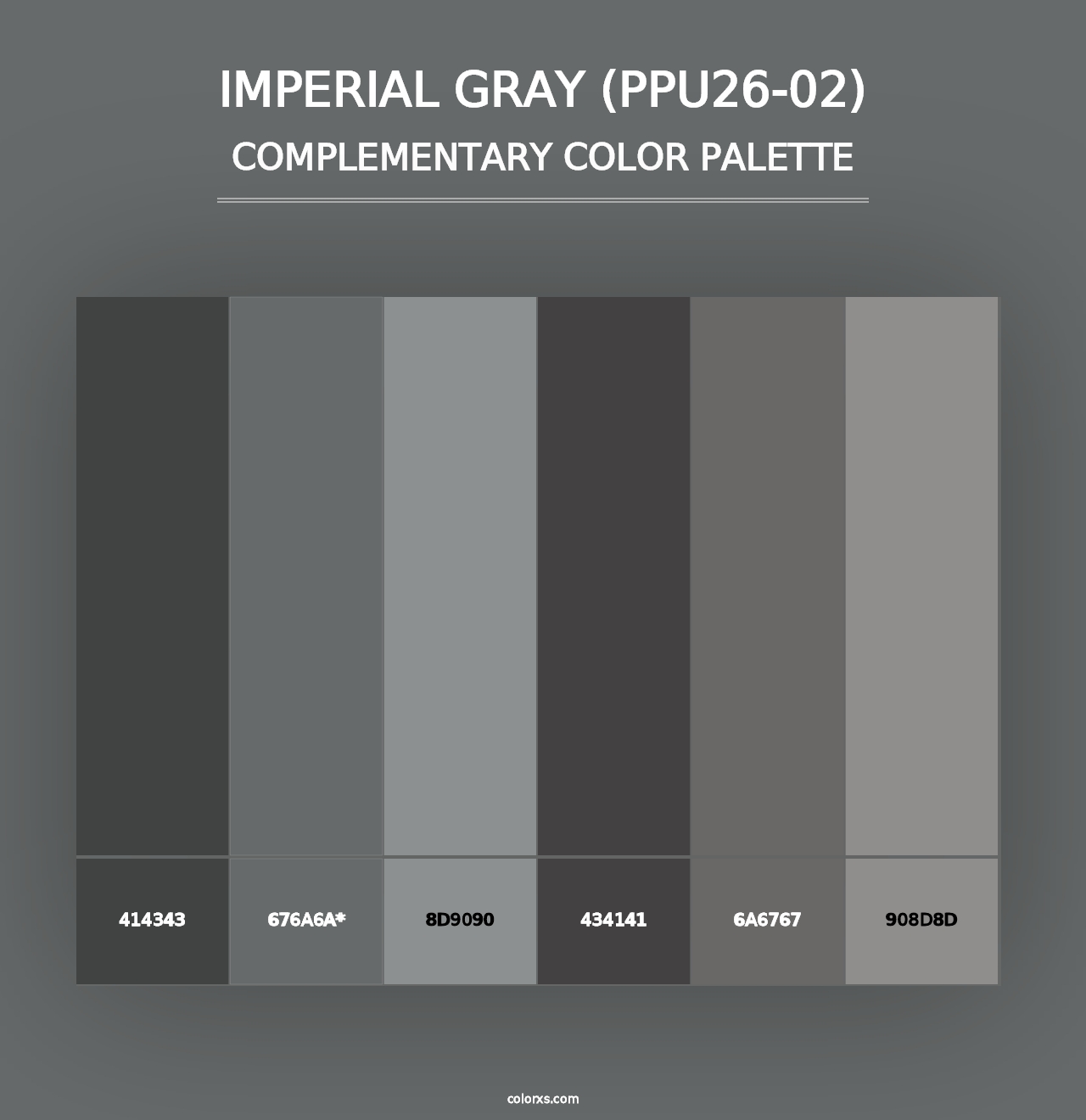 Imperial Gray (PPU26-02) - Complementary Color Palette