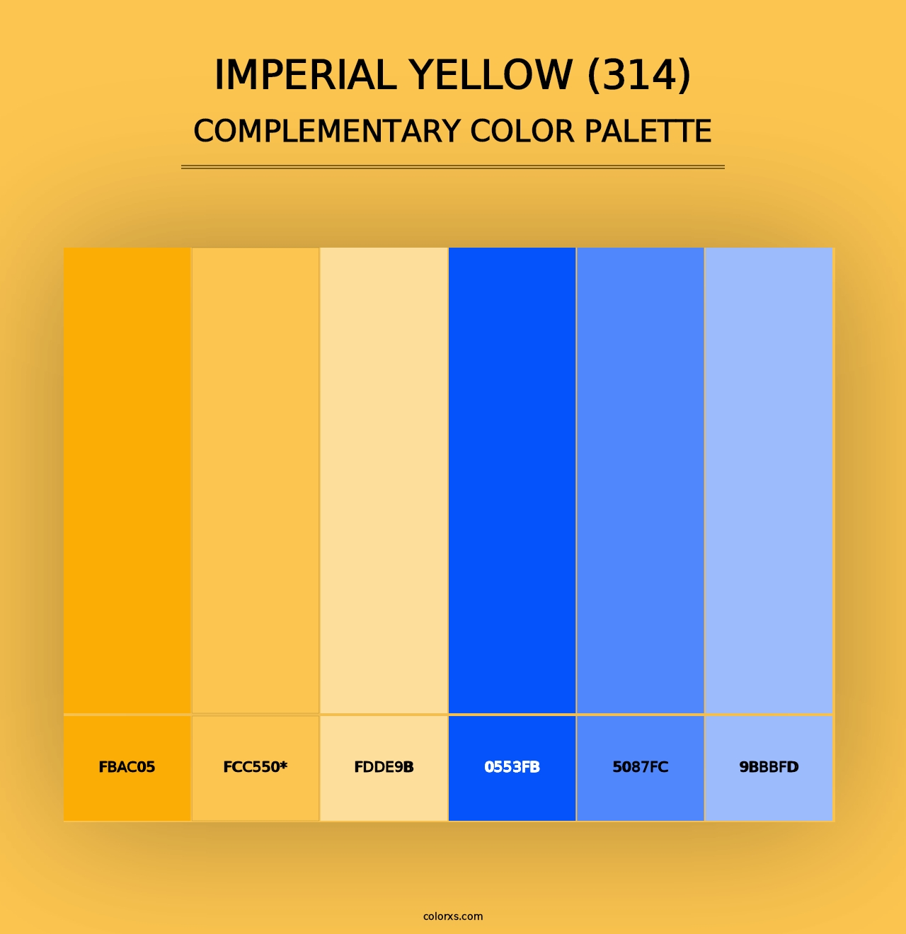 Imperial Yellow (314) - Complementary Color Palette