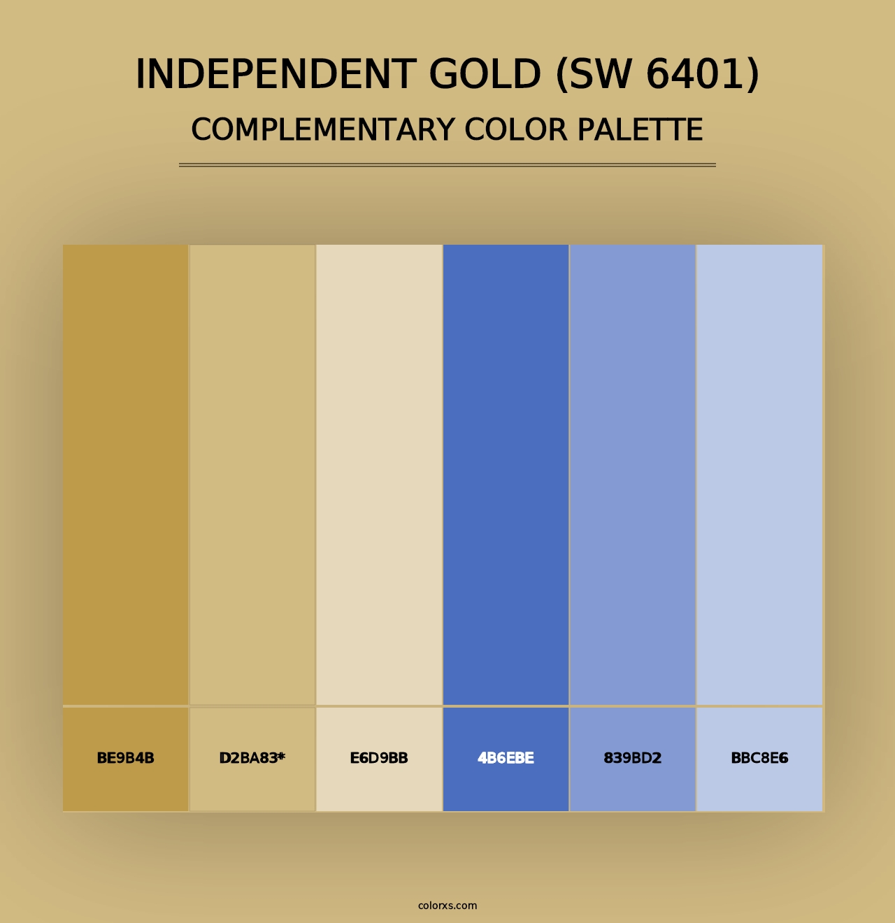 Independent Gold (SW 6401) - Complementary Color Palette