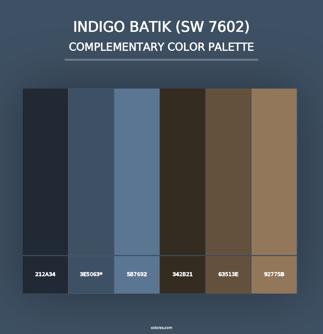 Indigo Batik (SW 7602) - Complementary Color Palette