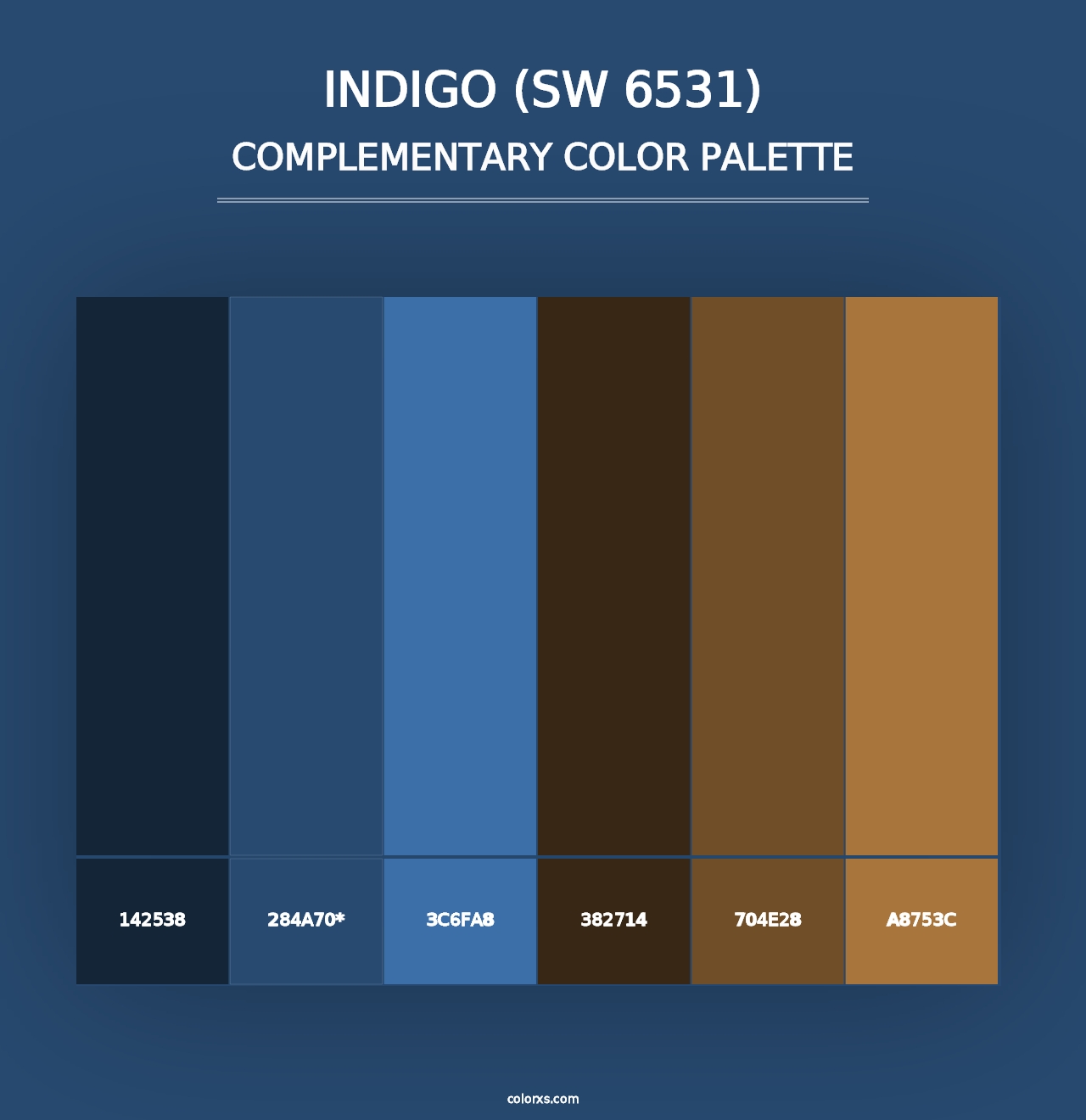 Indigo (SW 6531) - Complementary Color Palette