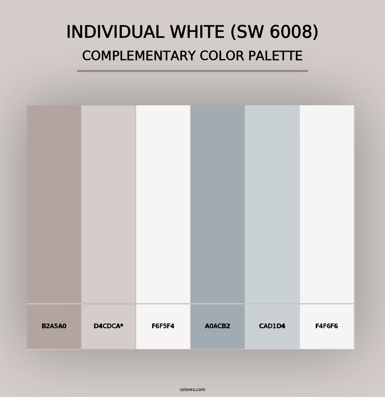 Individual White (SW 6008) - Complementary Color Palette