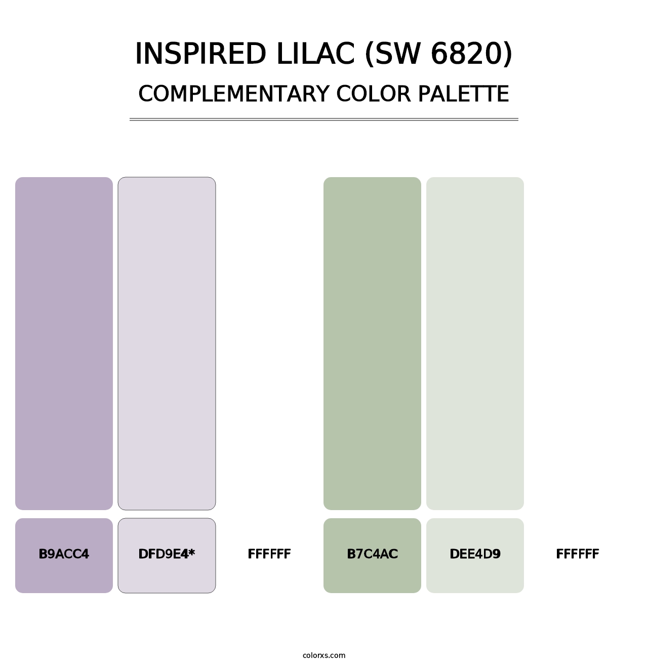 Inspired Lilac (SW 6820) - Complementary Color Palette