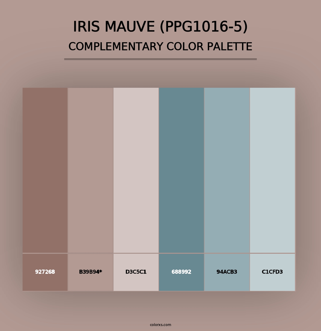 Iris Mauve (PPG1016-5) - Complementary Color Palette