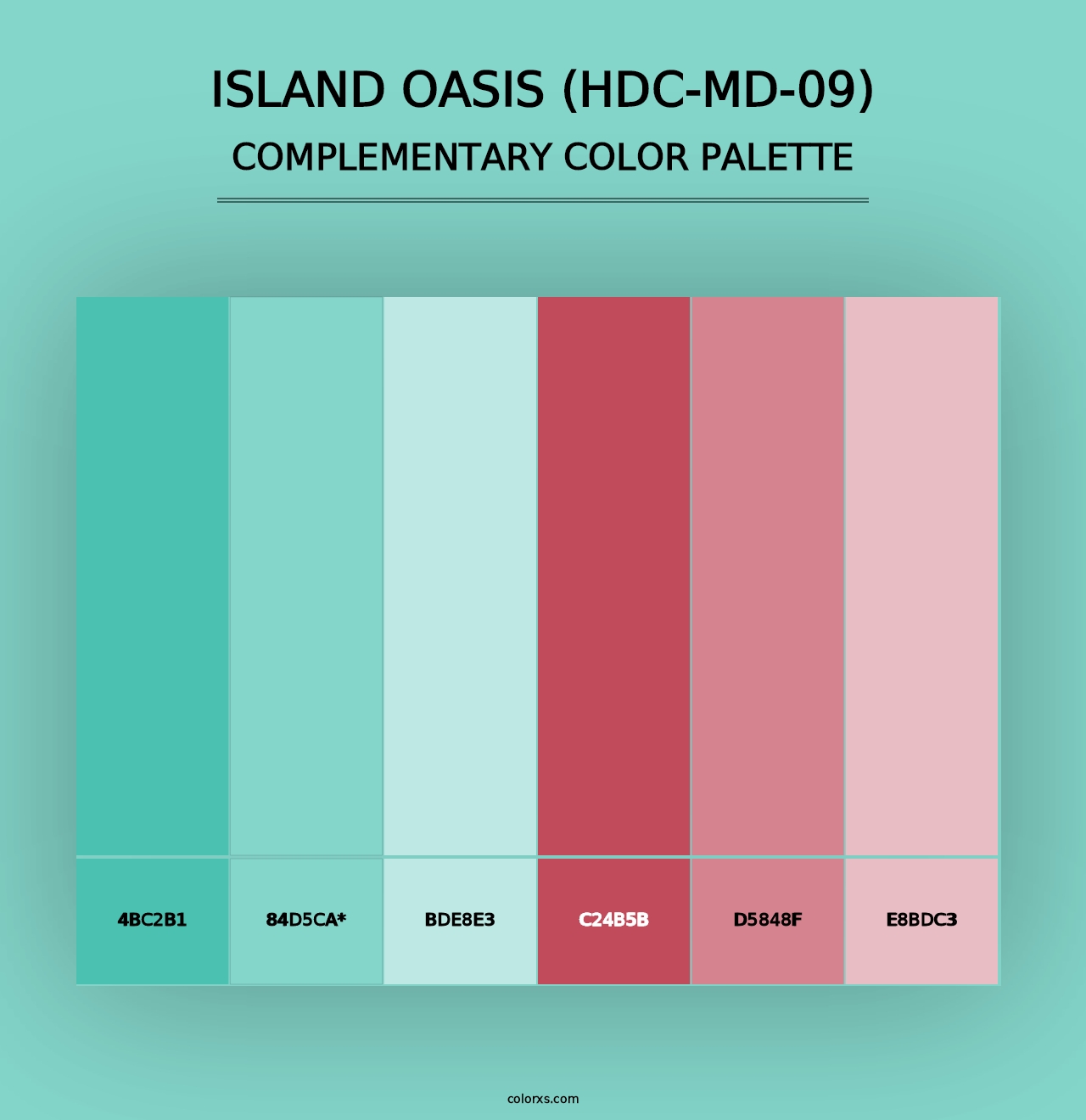 Island Oasis (HDC-MD-09) - Complementary Color Palette