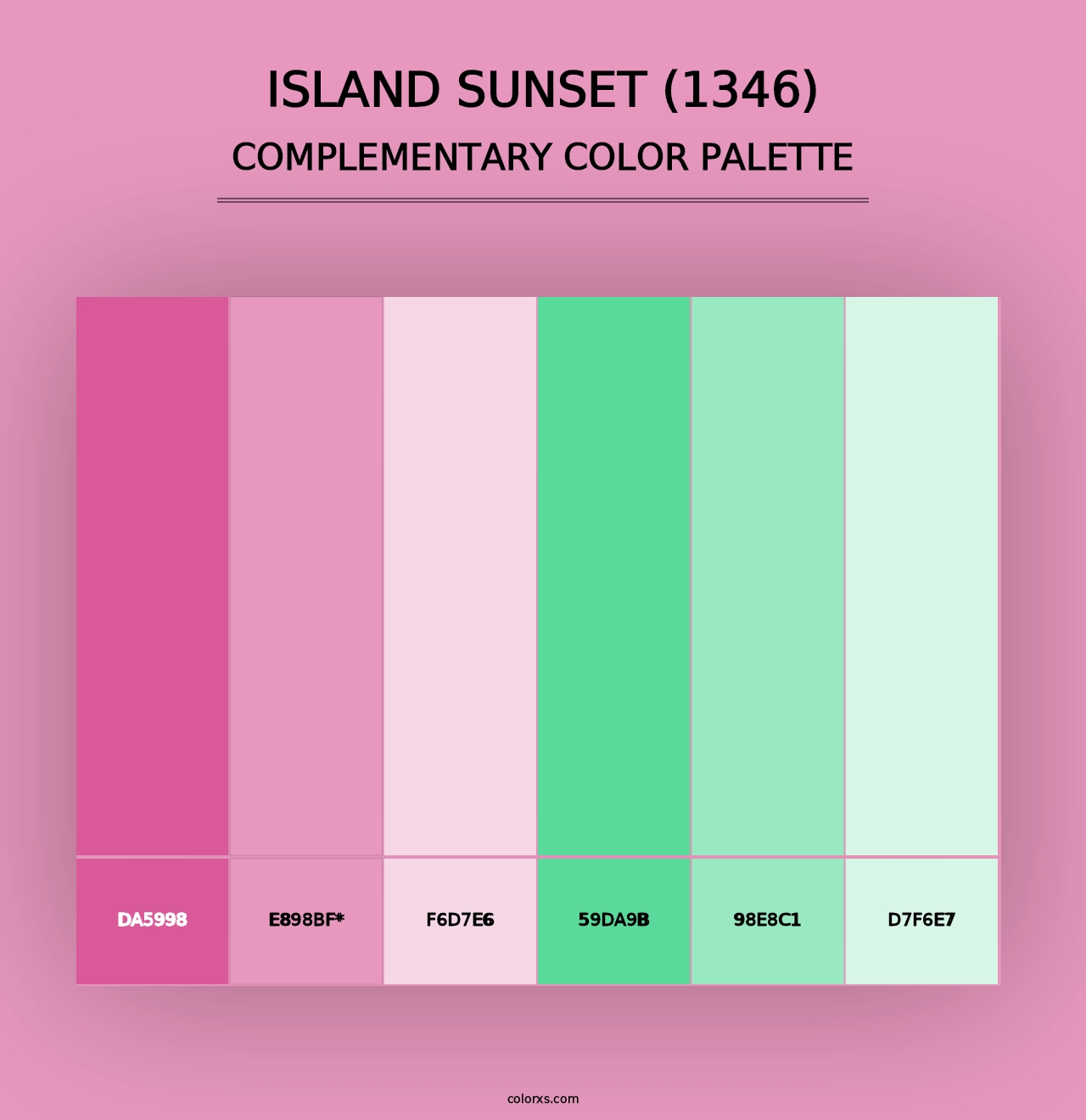 Island Sunset (1346) - Complementary Color Palette