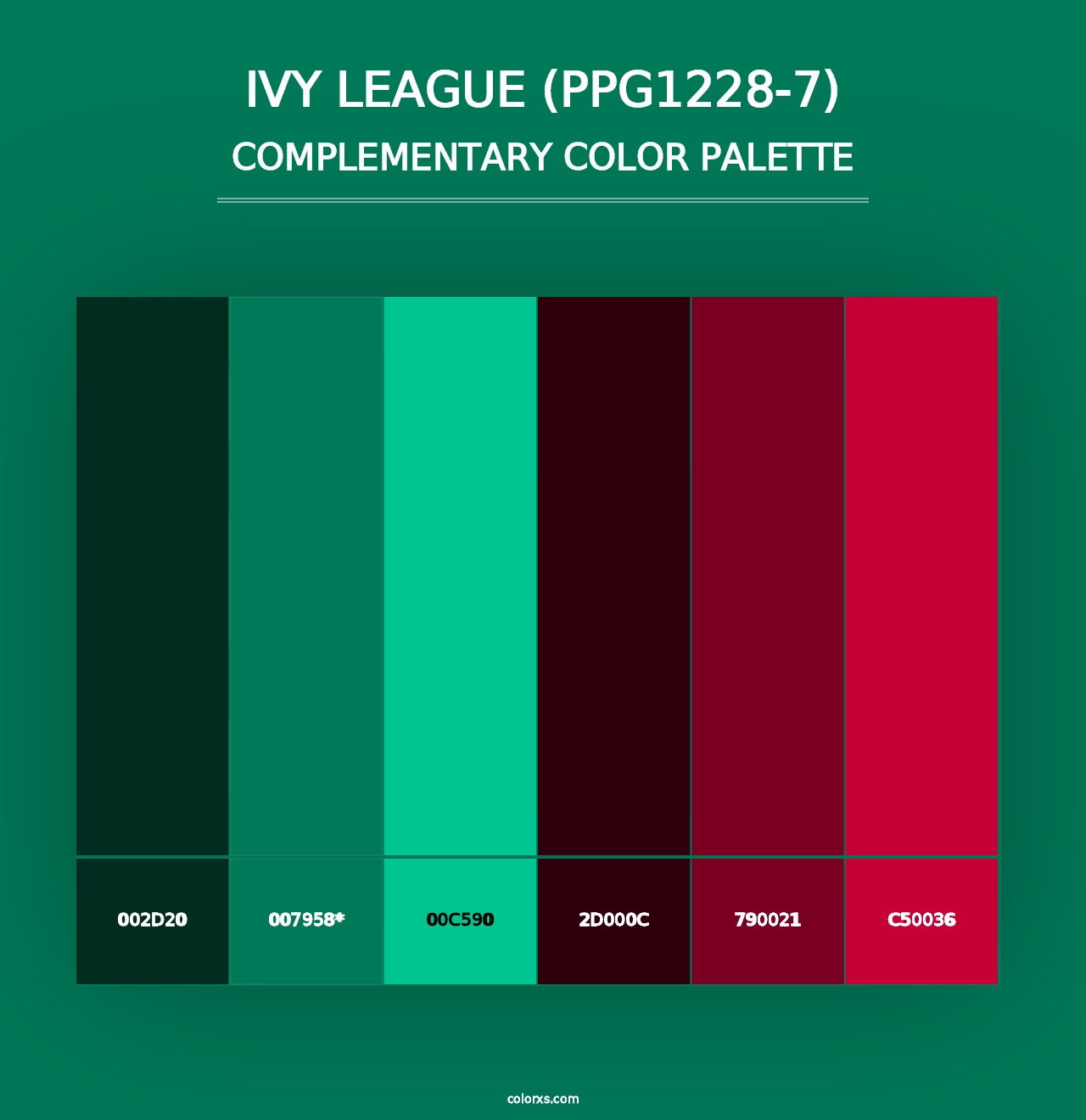 Ivy League (PPG1228-7) - Complementary Color Palette