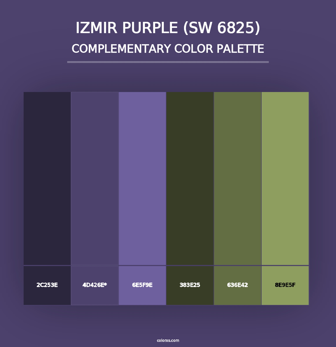 Izmir Purple (SW 6825) - Complementary Color Palette