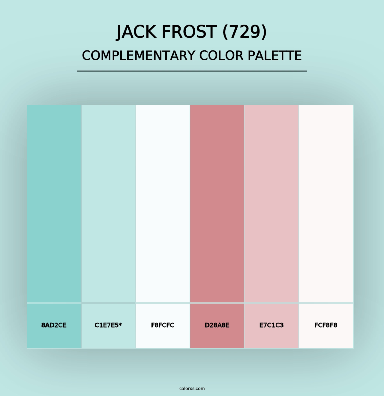 Jack Frost (729) - Complementary Color Palette