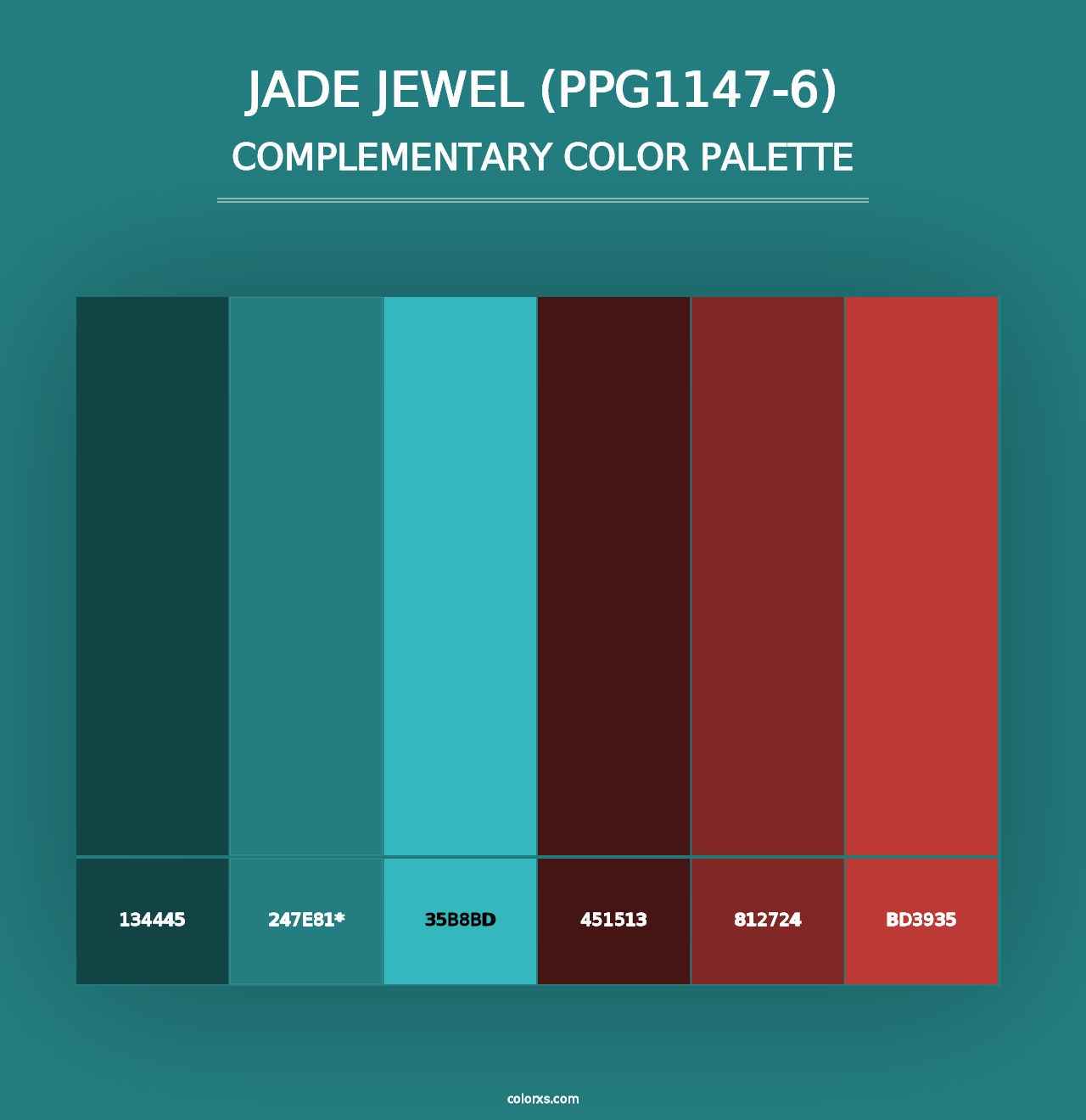 Jade Jewel (PPG1147-6) - Complementary Color Palette