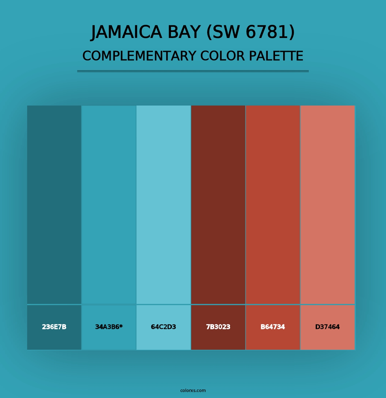 Jamaica Bay (SW 6781) - Complementary Color Palette