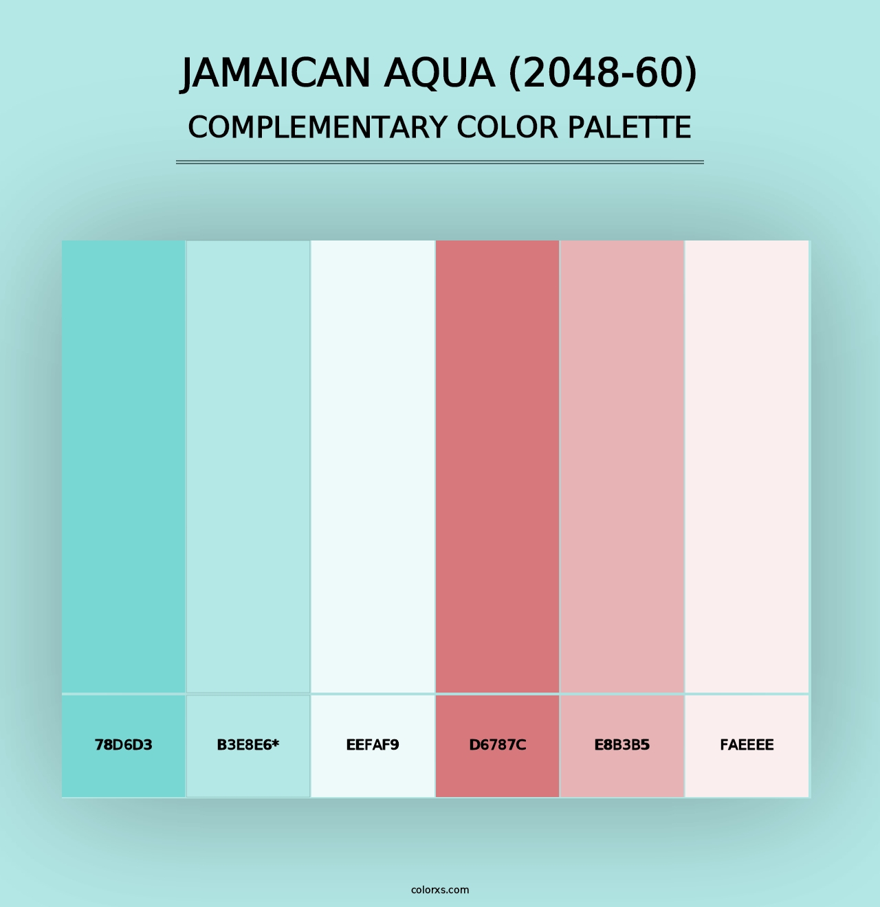 Jamaican Aqua (2048-60) - Complementary Color Palette