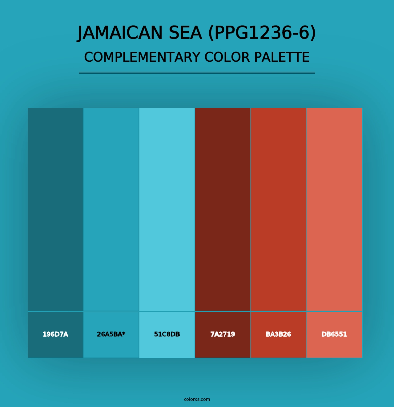 Jamaican Sea (PPG1236-6) - Complementary Color Palette