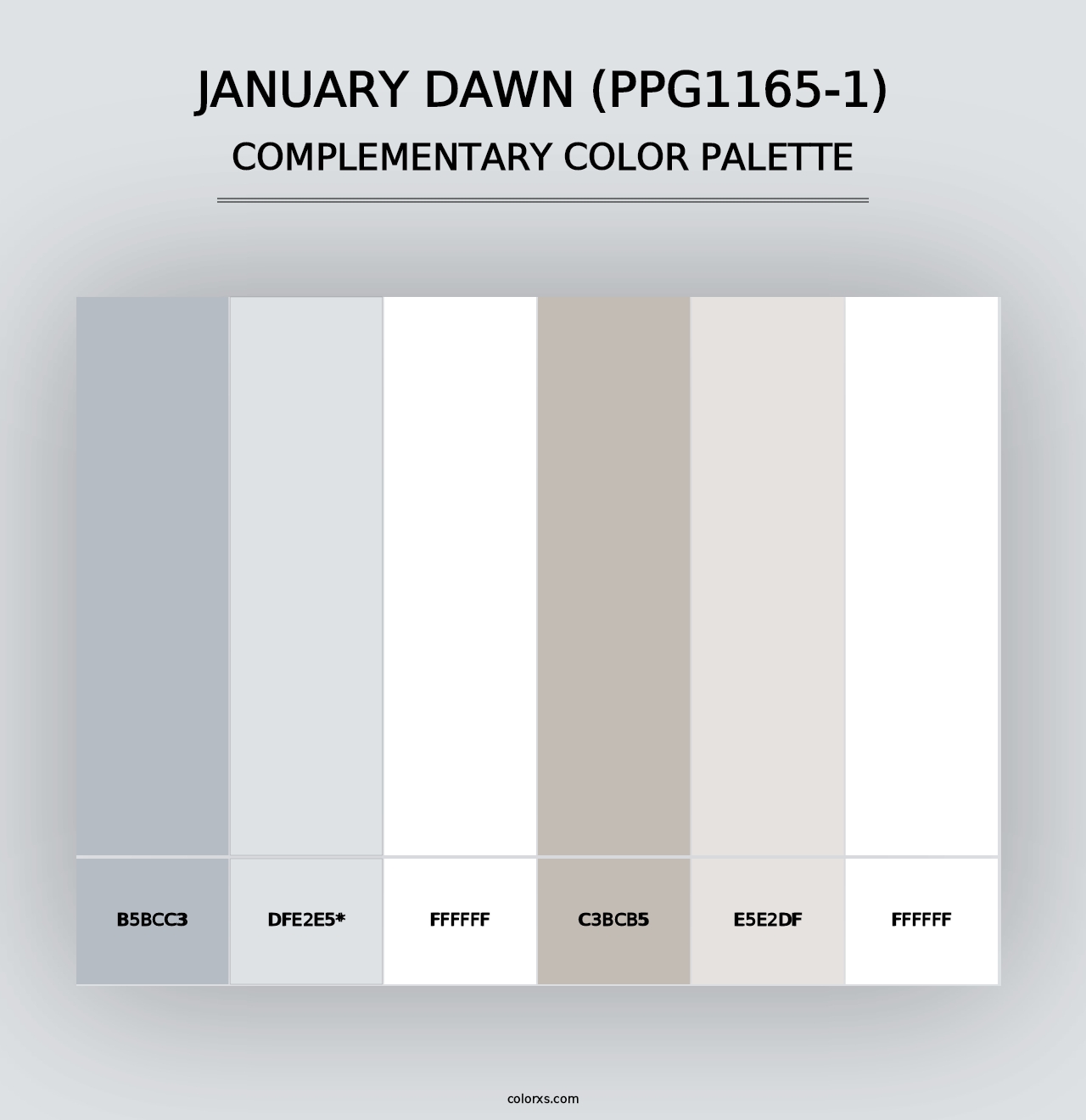 January Dawn (PPG1165-1) - Complementary Color Palette