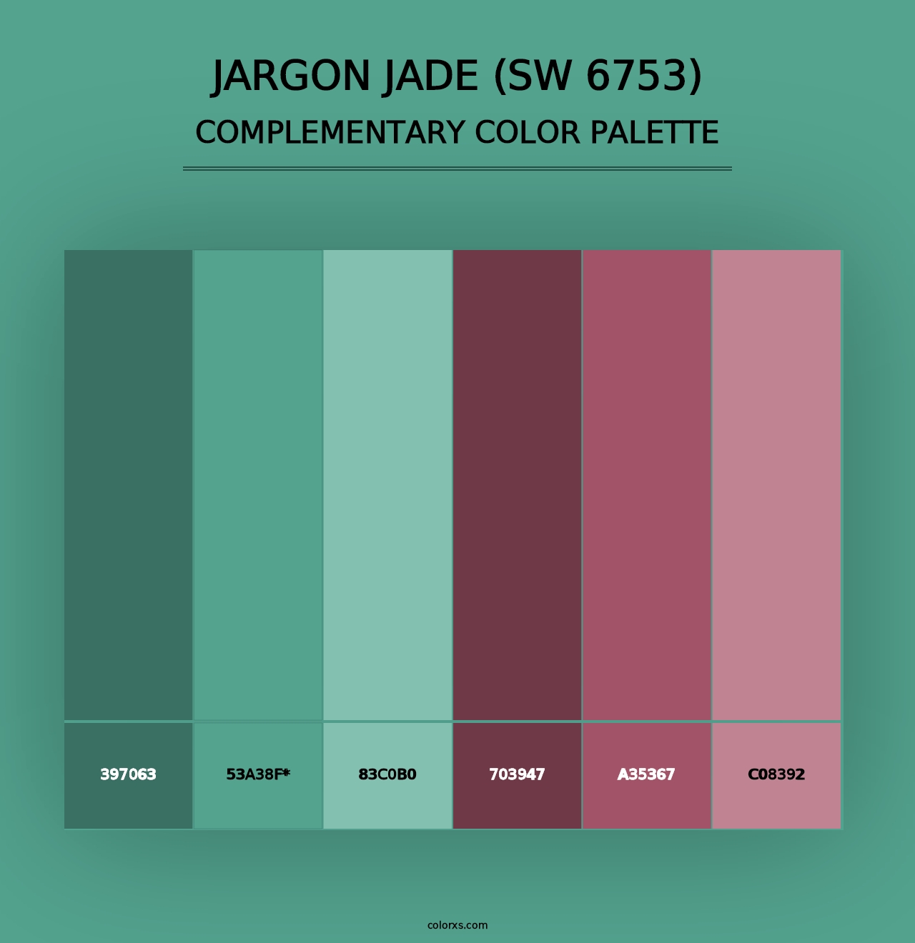 Jargon Jade (SW 6753) - Complementary Color Palette