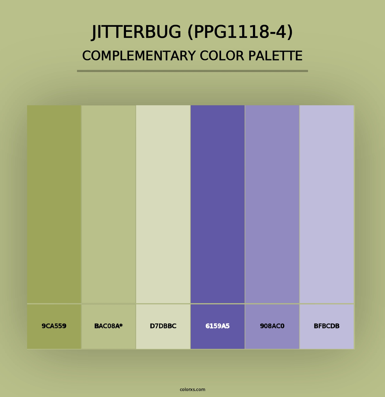 Jitterbug (PPG1118-4) - Complementary Color Palette