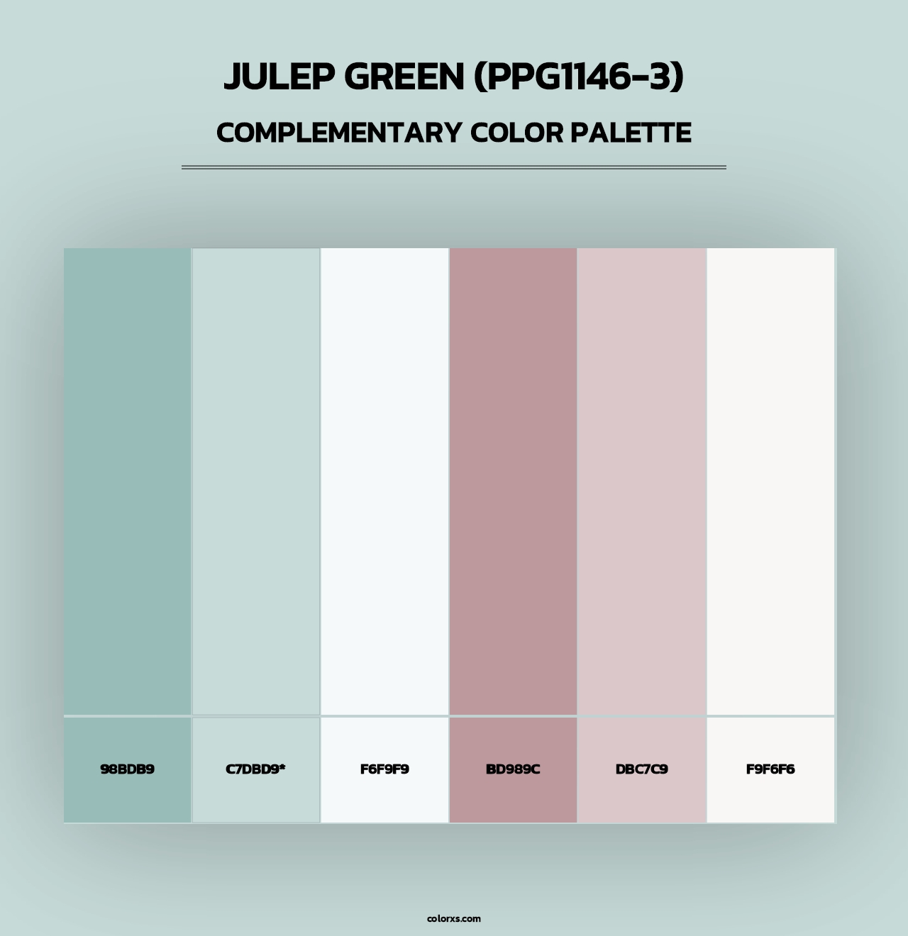 Julep Green (PPG1146-3) - Complementary Color Palette