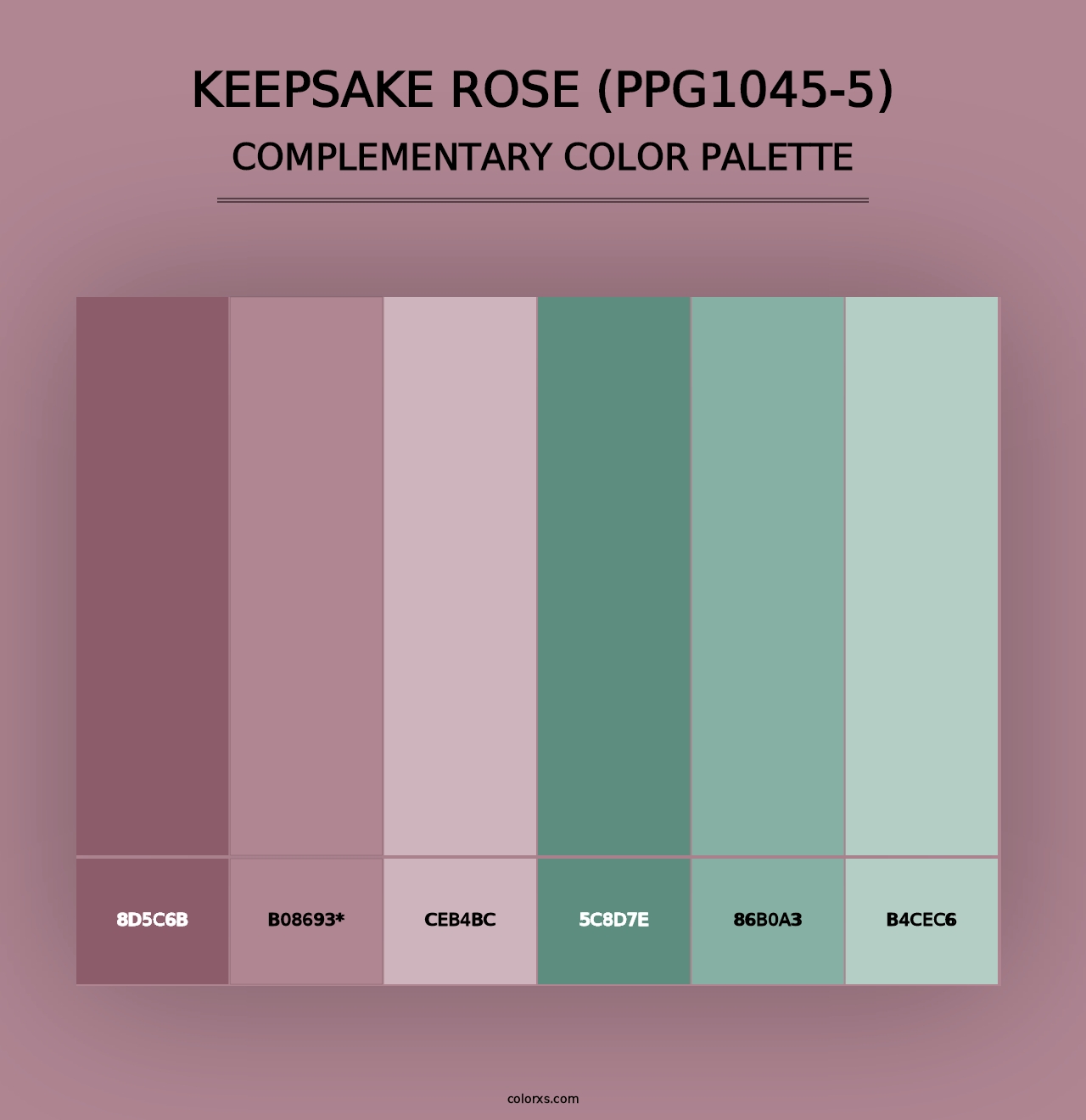 Keepsake Rose (PPG1045-5) - Complementary Color Palette