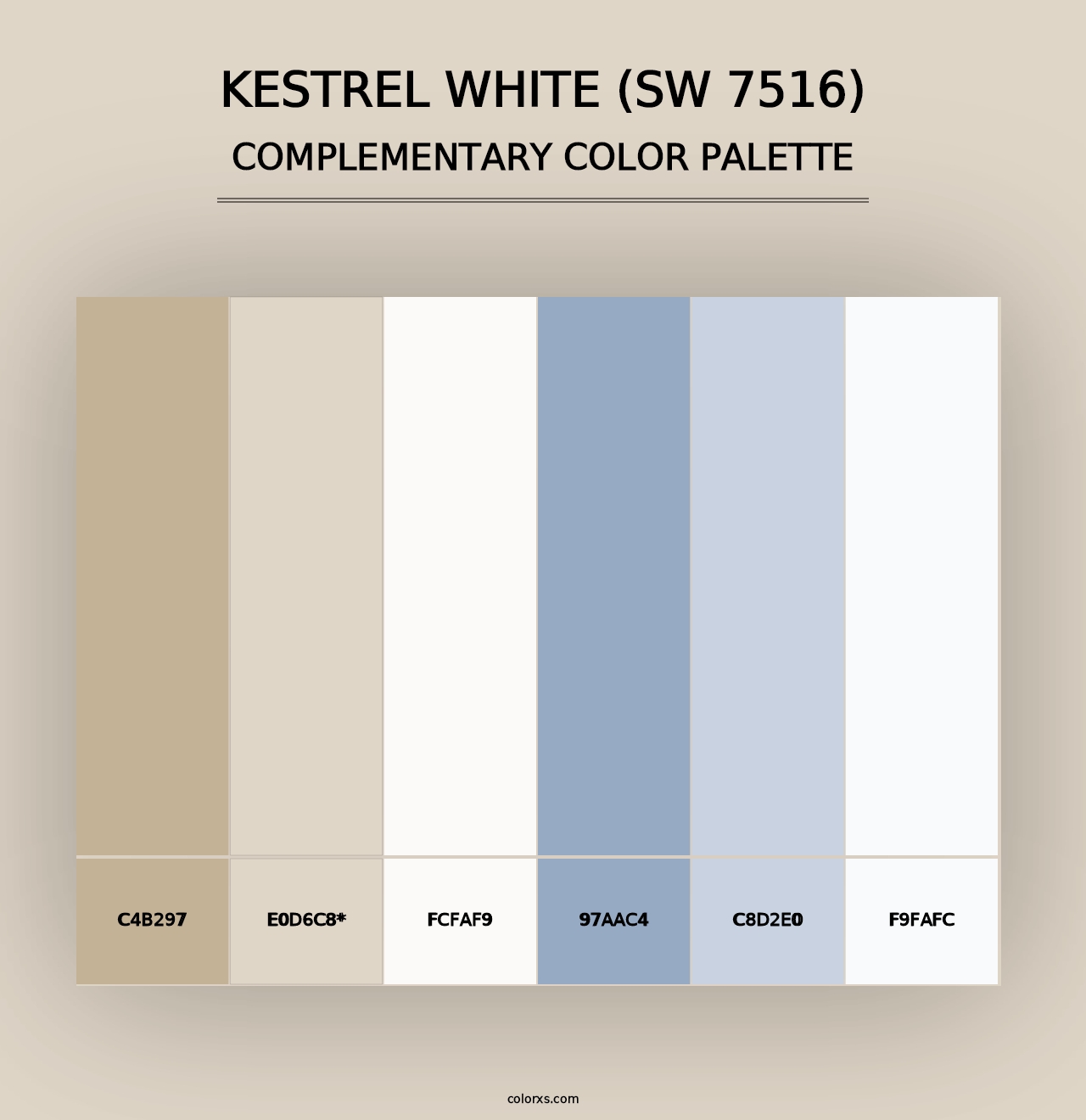 Kestrel White (SW 7516) - Complementary Color Palette